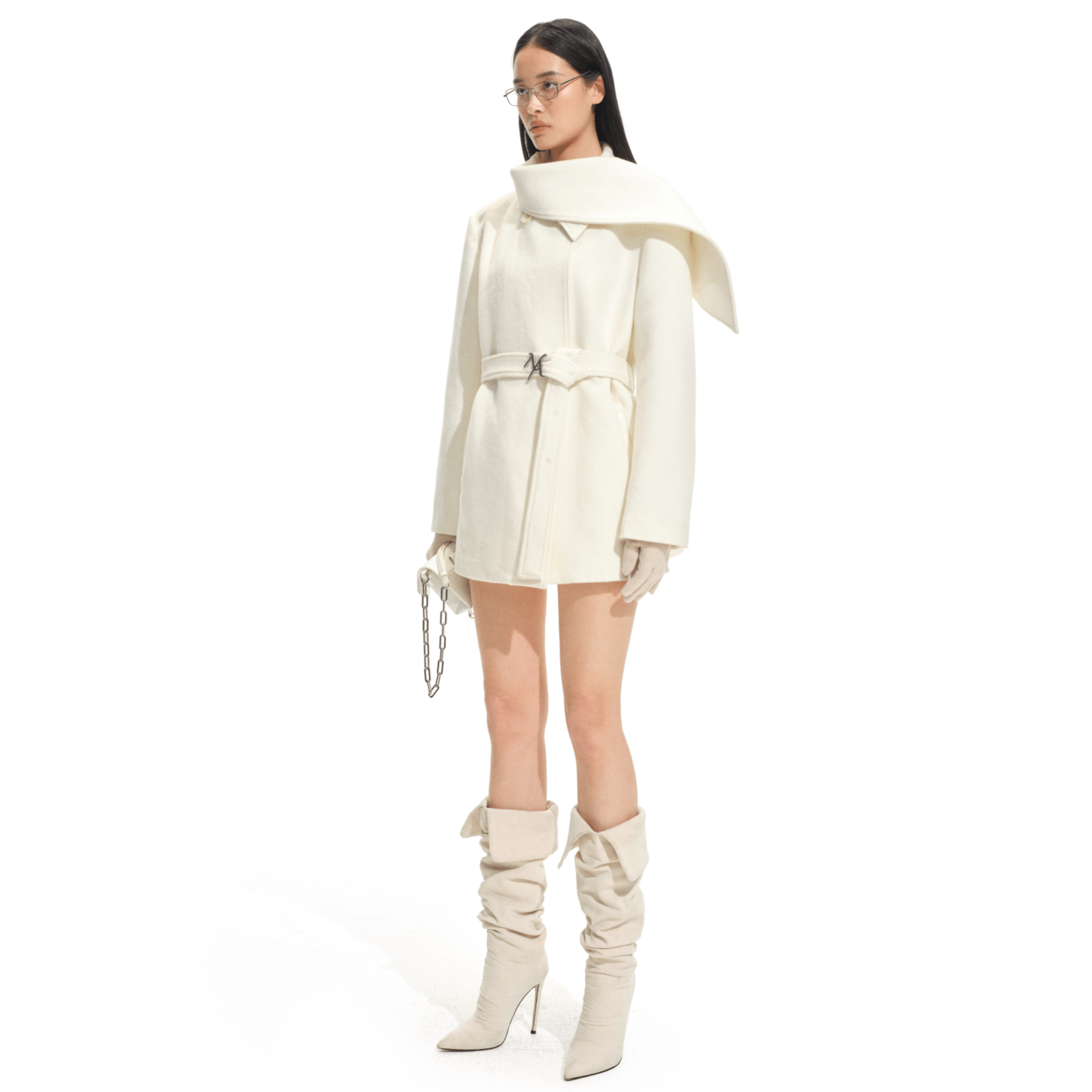 NAWS Roy Woolen Coat in White | MADAX