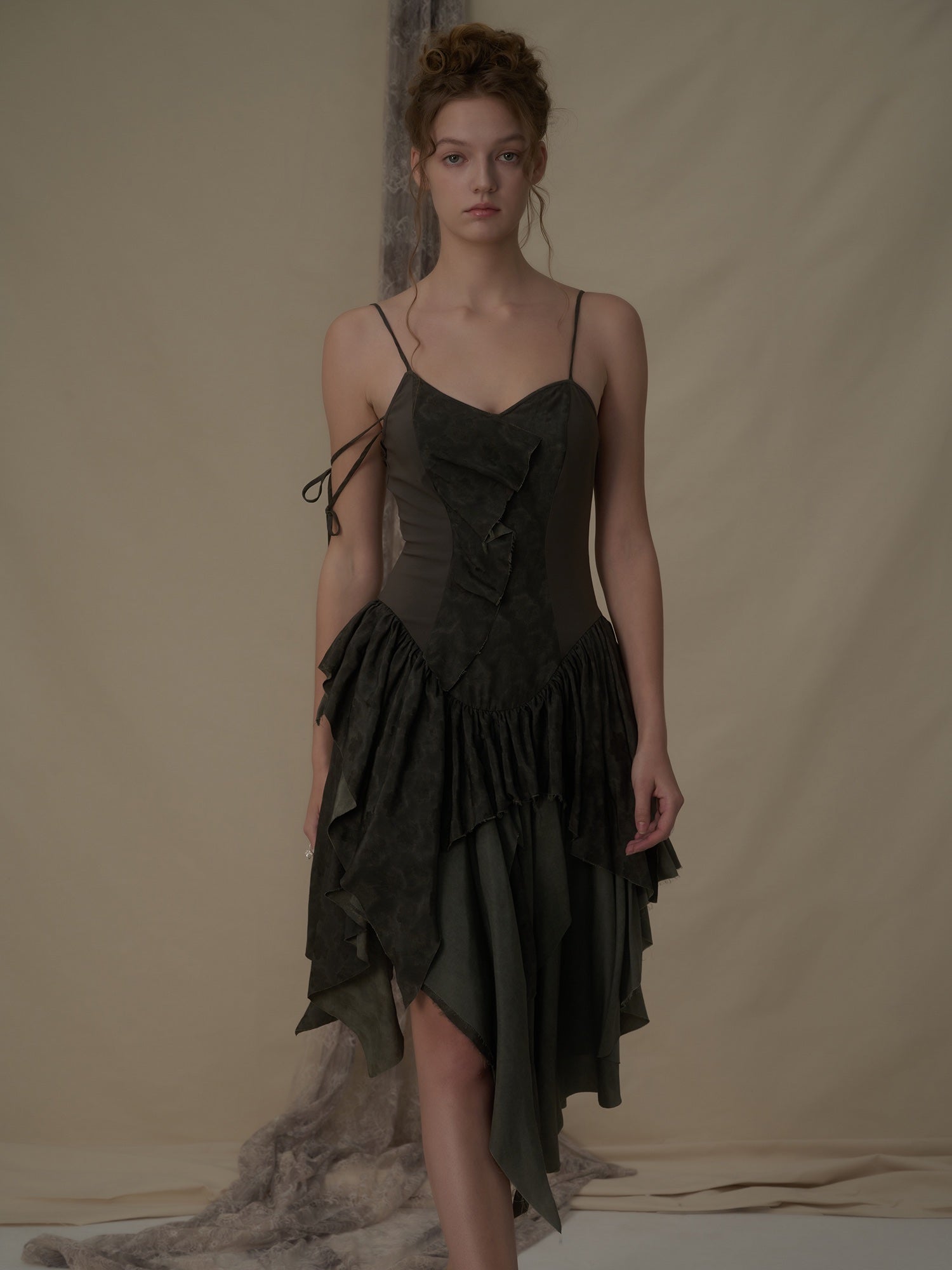 Sage Green Spliced Camisole Dress | MADAX Sage Green Spliced Camisole Dress | MADAX