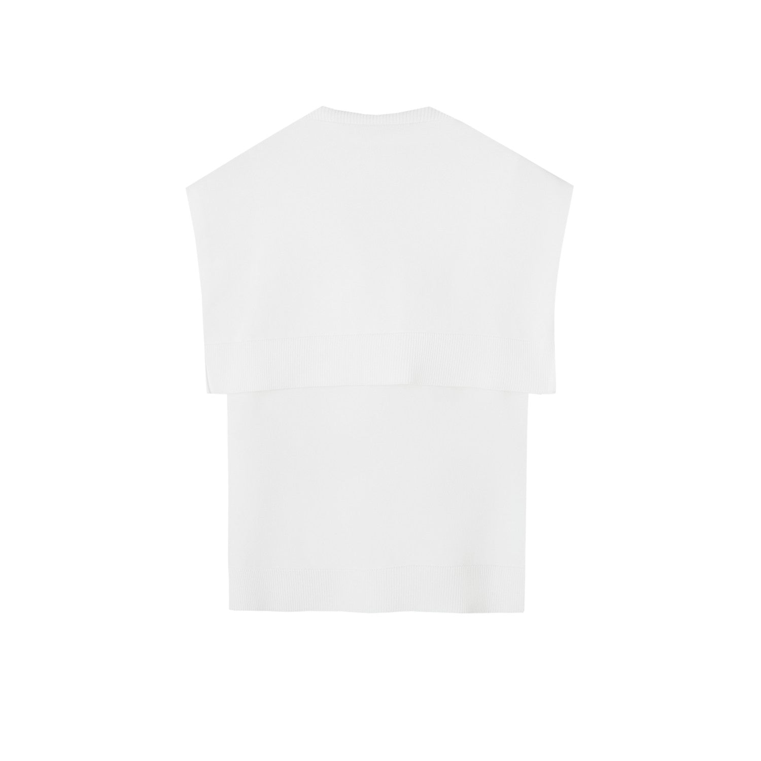 SOMESOWE Sailor Collar Two - Piece Cape Vest In White | MADAX