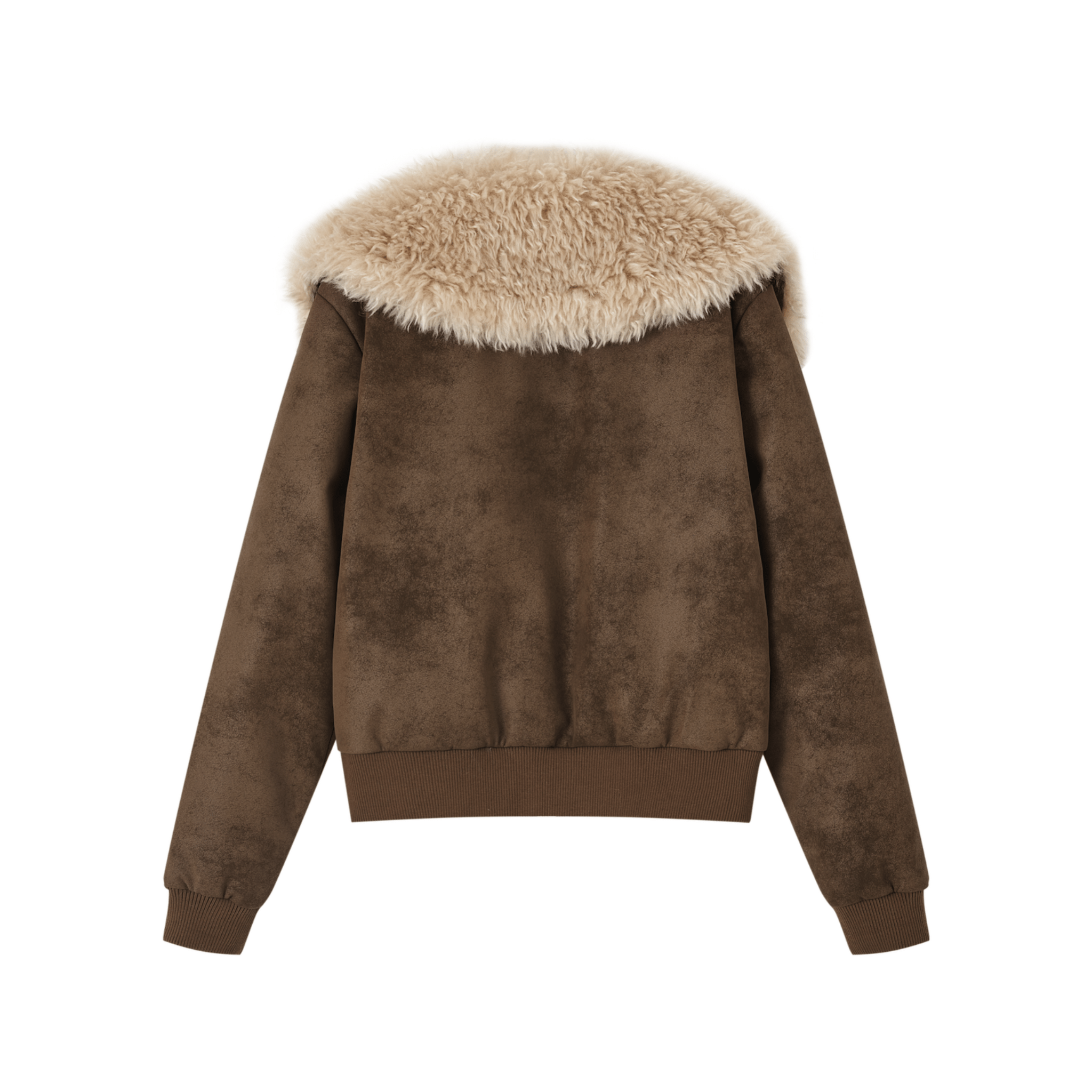 SOMESOWE Sailor - style Faux Leather Down Jacket in Brown | MADAX