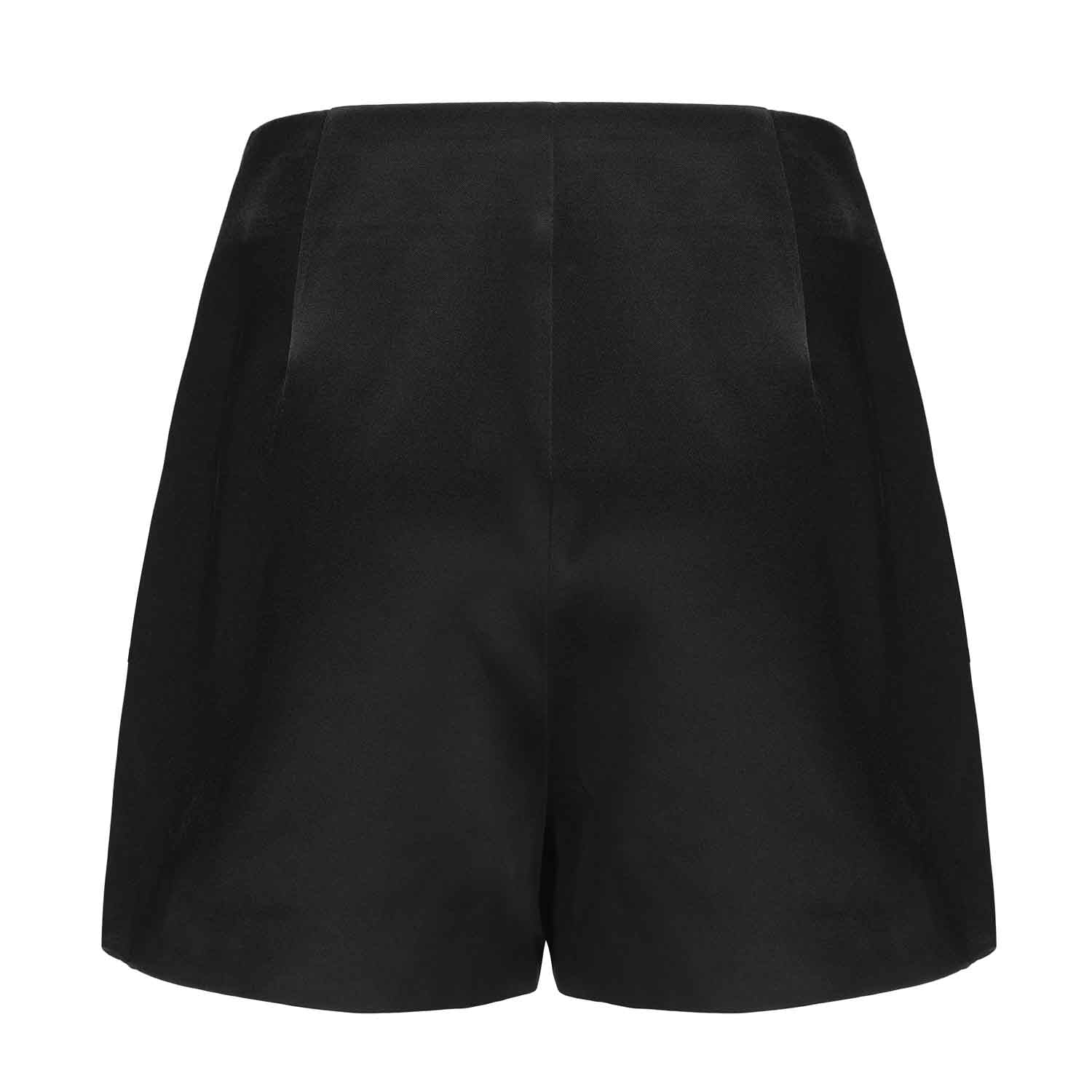 ARTE PURA Satin Flower Shorts In Black | MADA IN CHINA