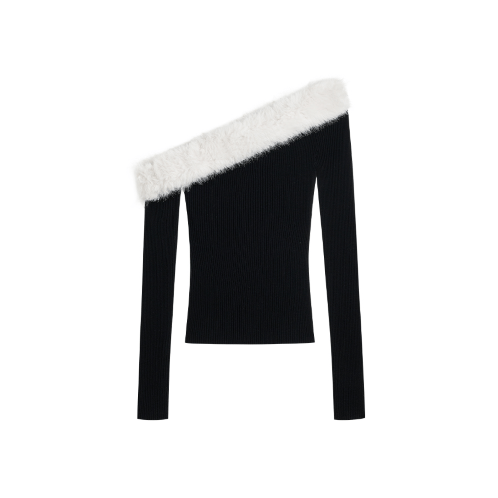 NAWS Sculptural Collar Knit Sweater in Black | MADAX