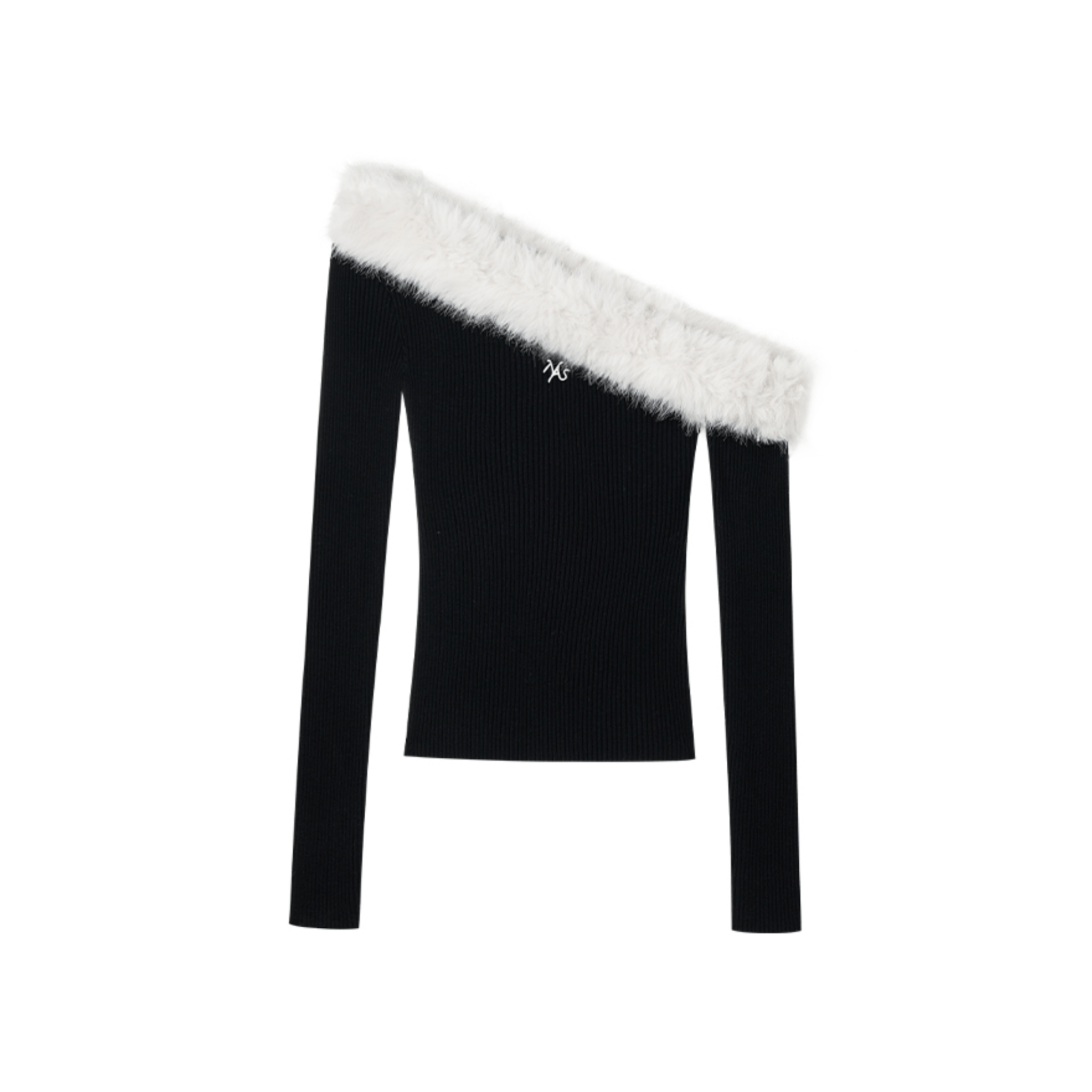 NAWS Sculptural Collar Knit Sweater in Black | MADAX