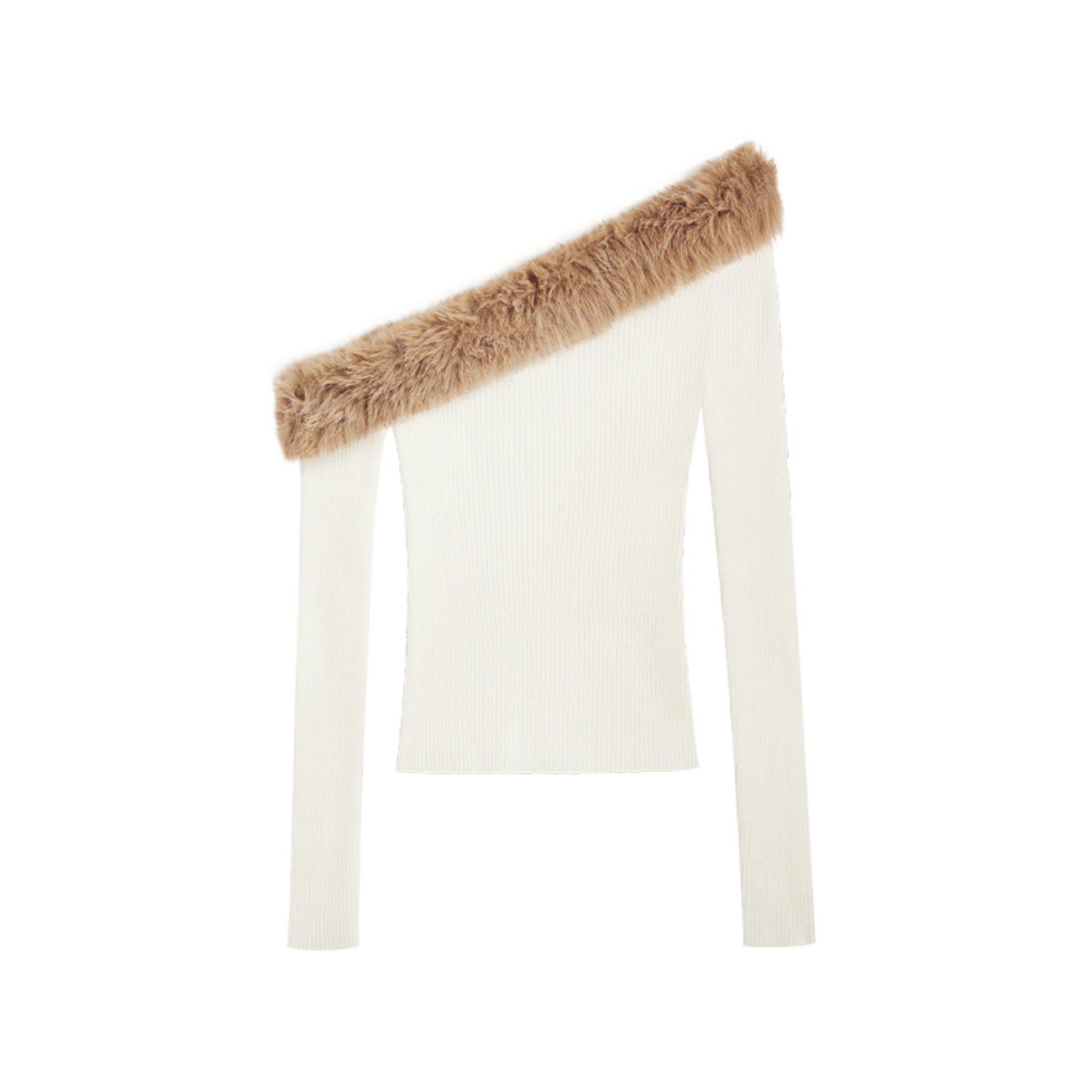 NAWS Sculptural Collar Knit Sweater in White | MADAX