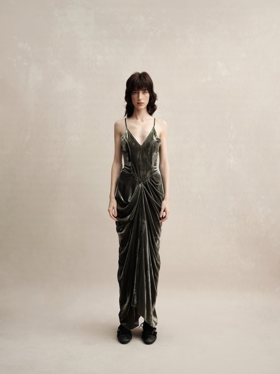 Sea Green Velvet Maxi Dress XS Sea Green Velvet Maxi Dress XS