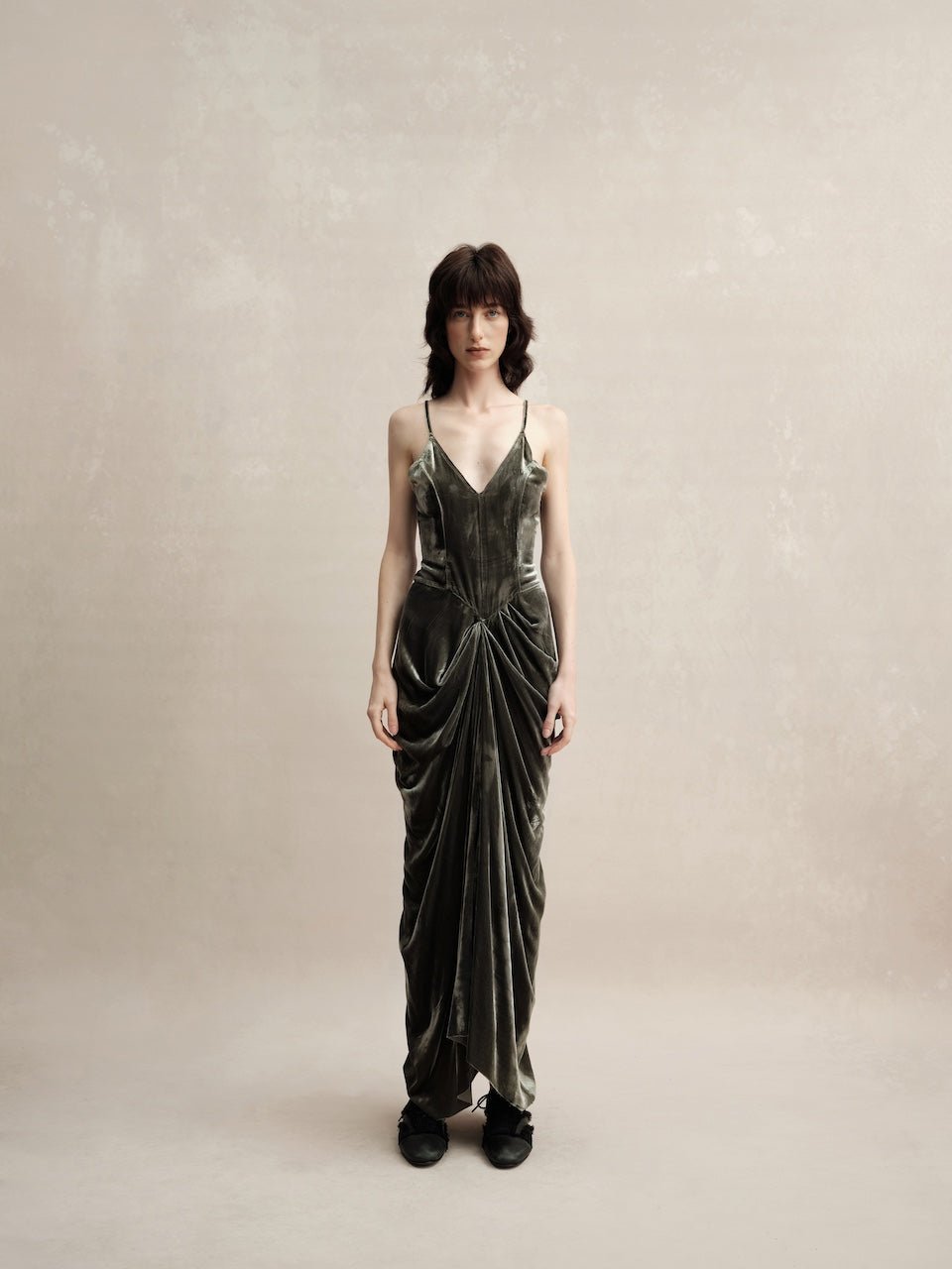 ELYWOOD Sea Green Velvet Maxi Dress | MADAX