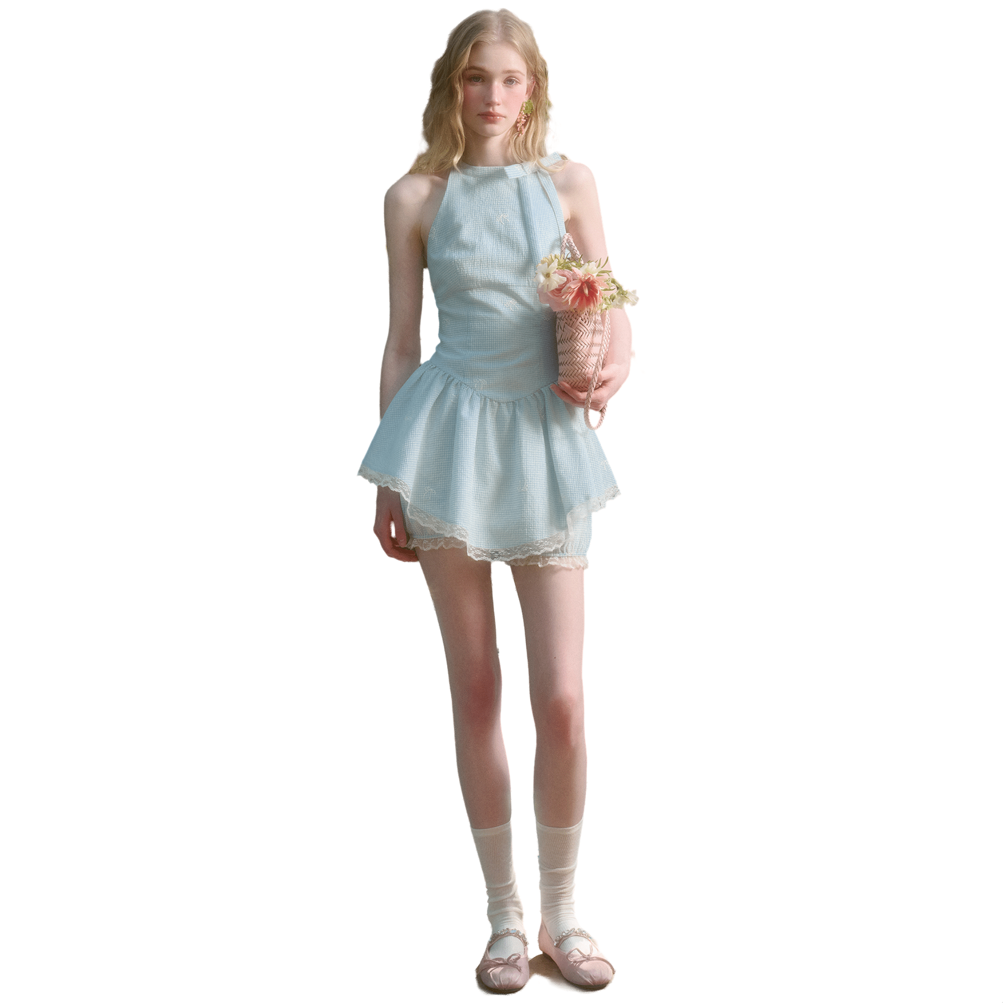 Group of Universe "Sea Water" Summer Cool Two - piece - Dress and Shorts in Blue | MADAX