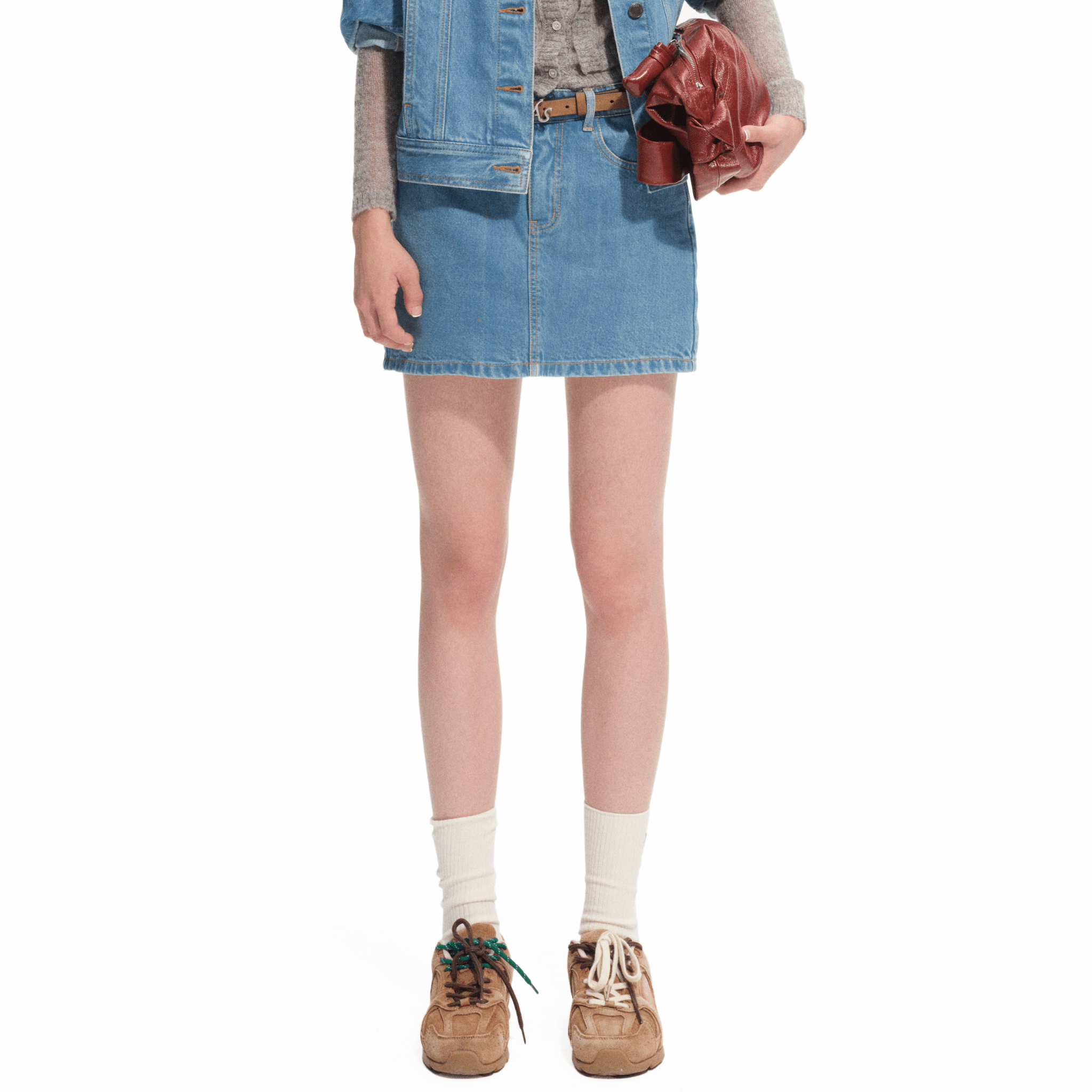 NAWS Selvedge Denim Skirt in Blue | MADAX