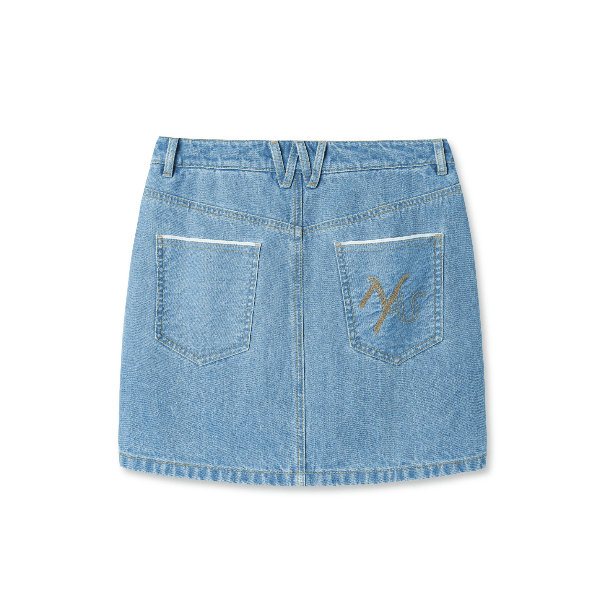 NAWS Selvedge Denim Skirt in Blue | MADAX