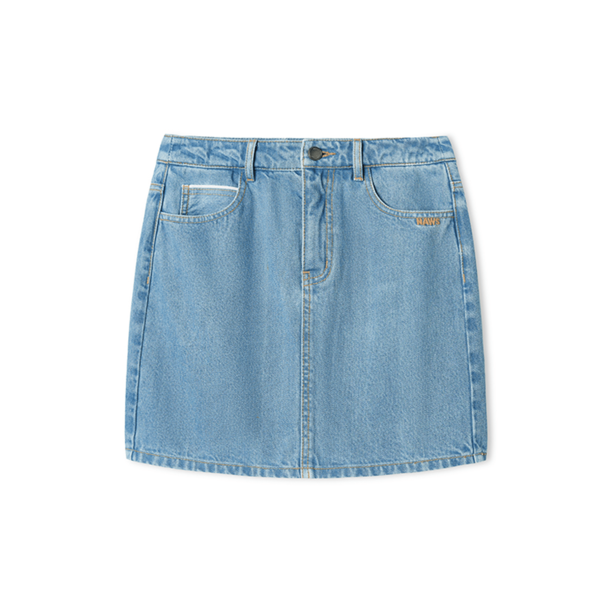 NAWS Selvedge Denim Skirt in Blue | MADAX