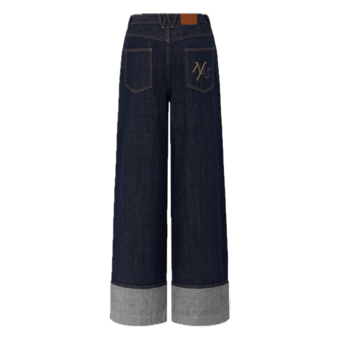 NAWS Selvedge Raw Denim Fold - Over Straight Pants in Blue | MADAX
