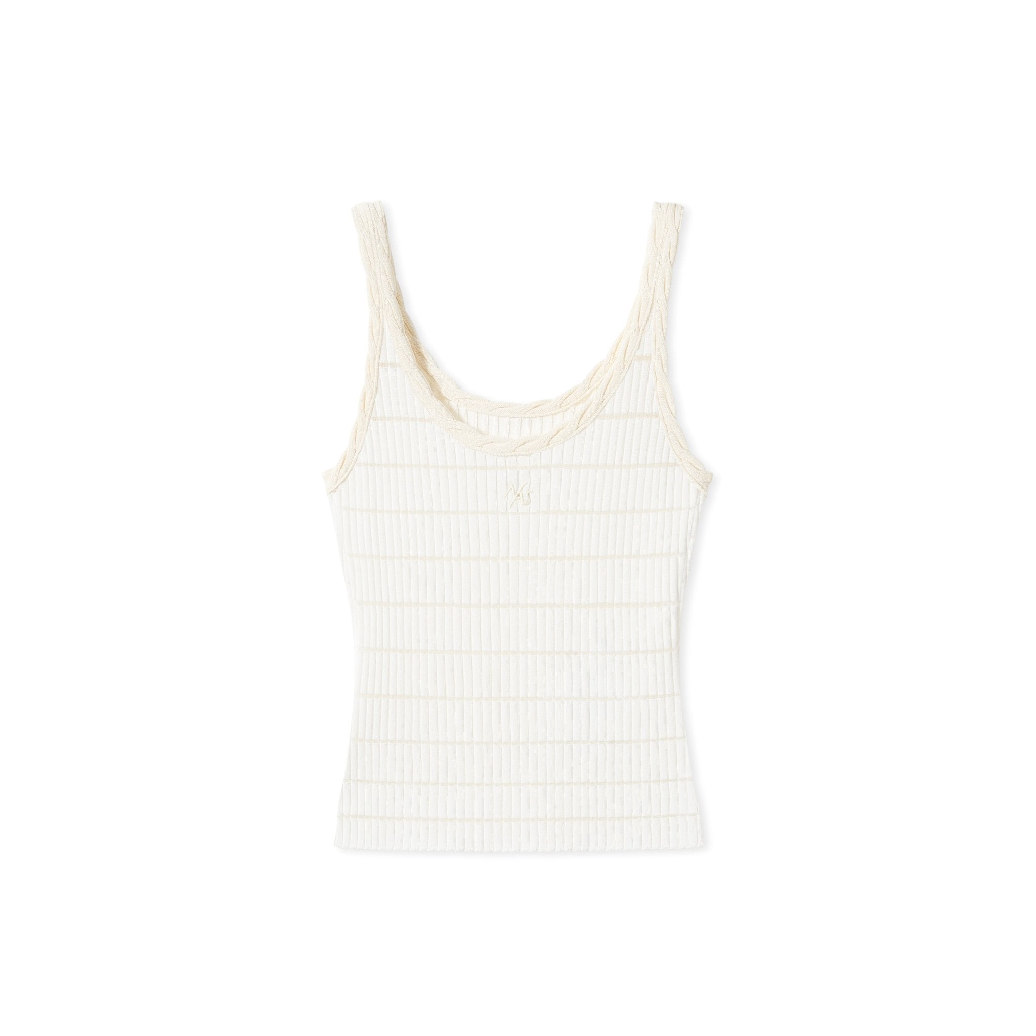 NAWS Sheer Ghost Knit Vest in White | MADAX