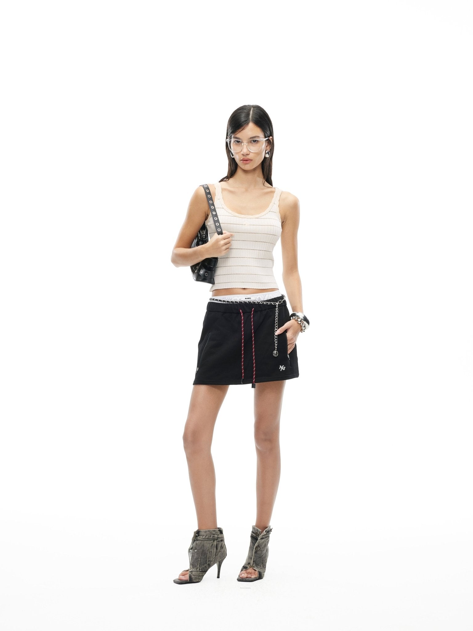 NAWS Sheer Ghost Knit Vest in White | MADAX