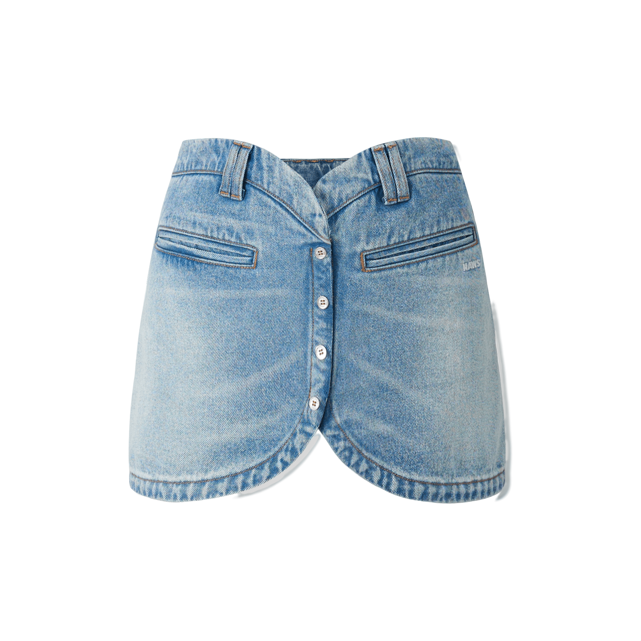 NAWS Shell Denim Skirt in Blue | MADAX