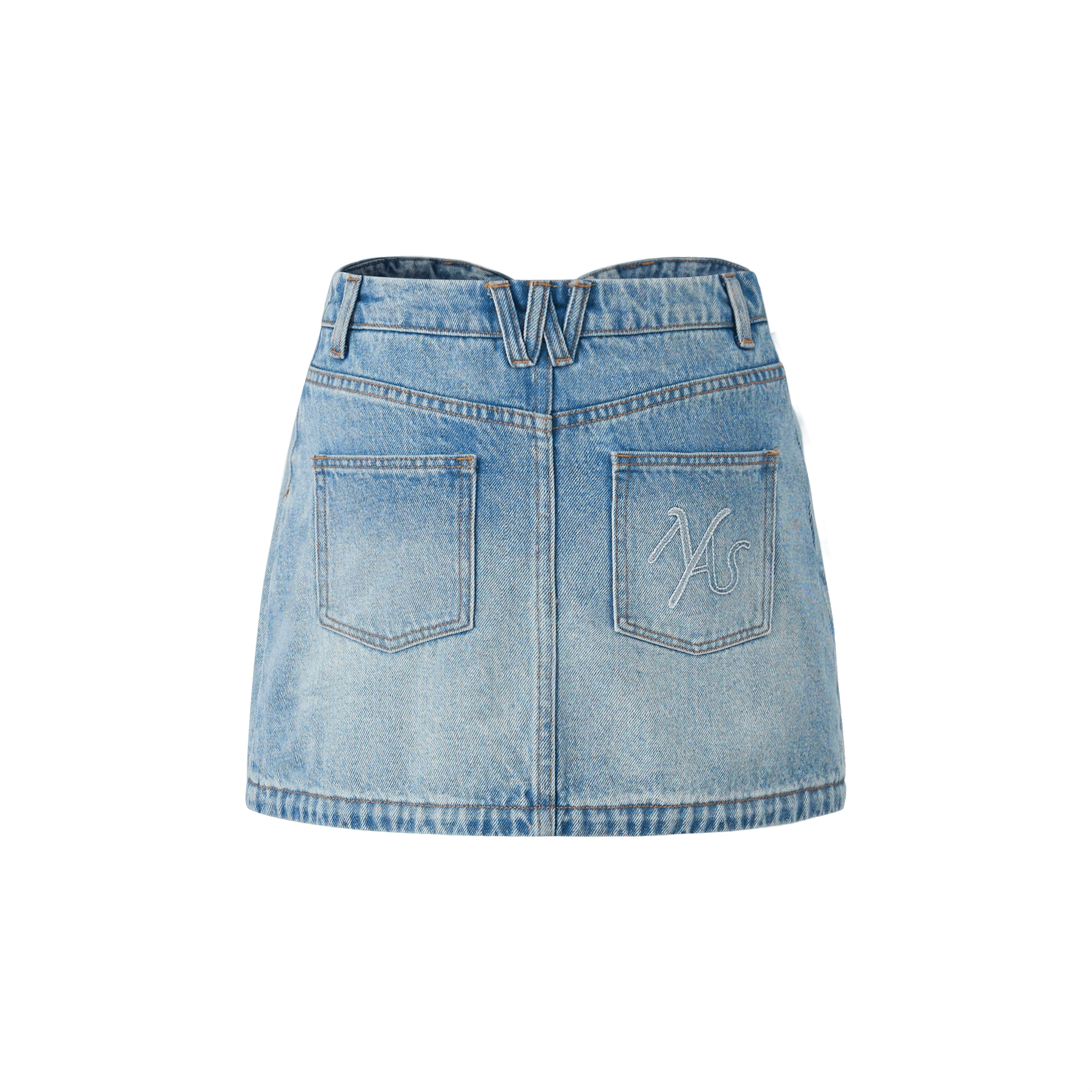 NAWS Shell Denim Skirt in Blue | MADAX