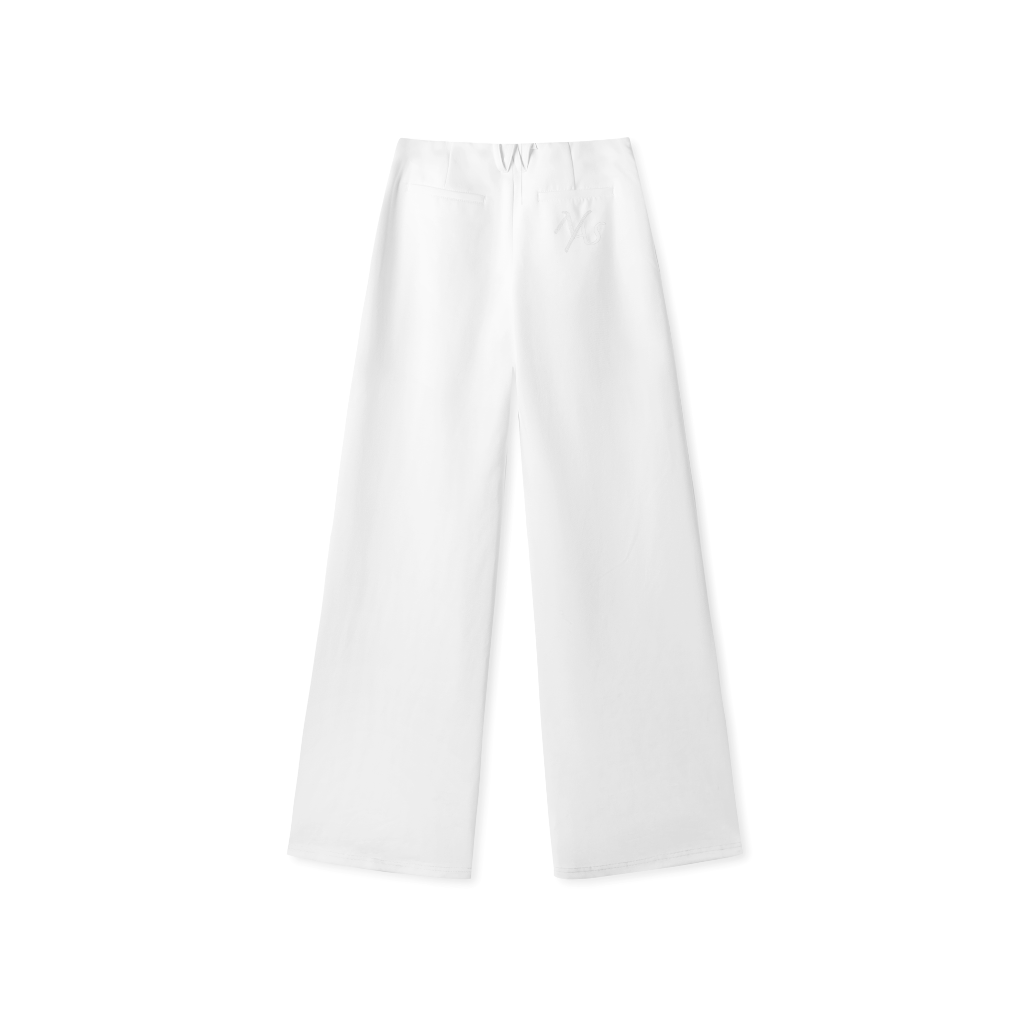 NAWS Shell White Flared Casual Pants in White | MADAX
