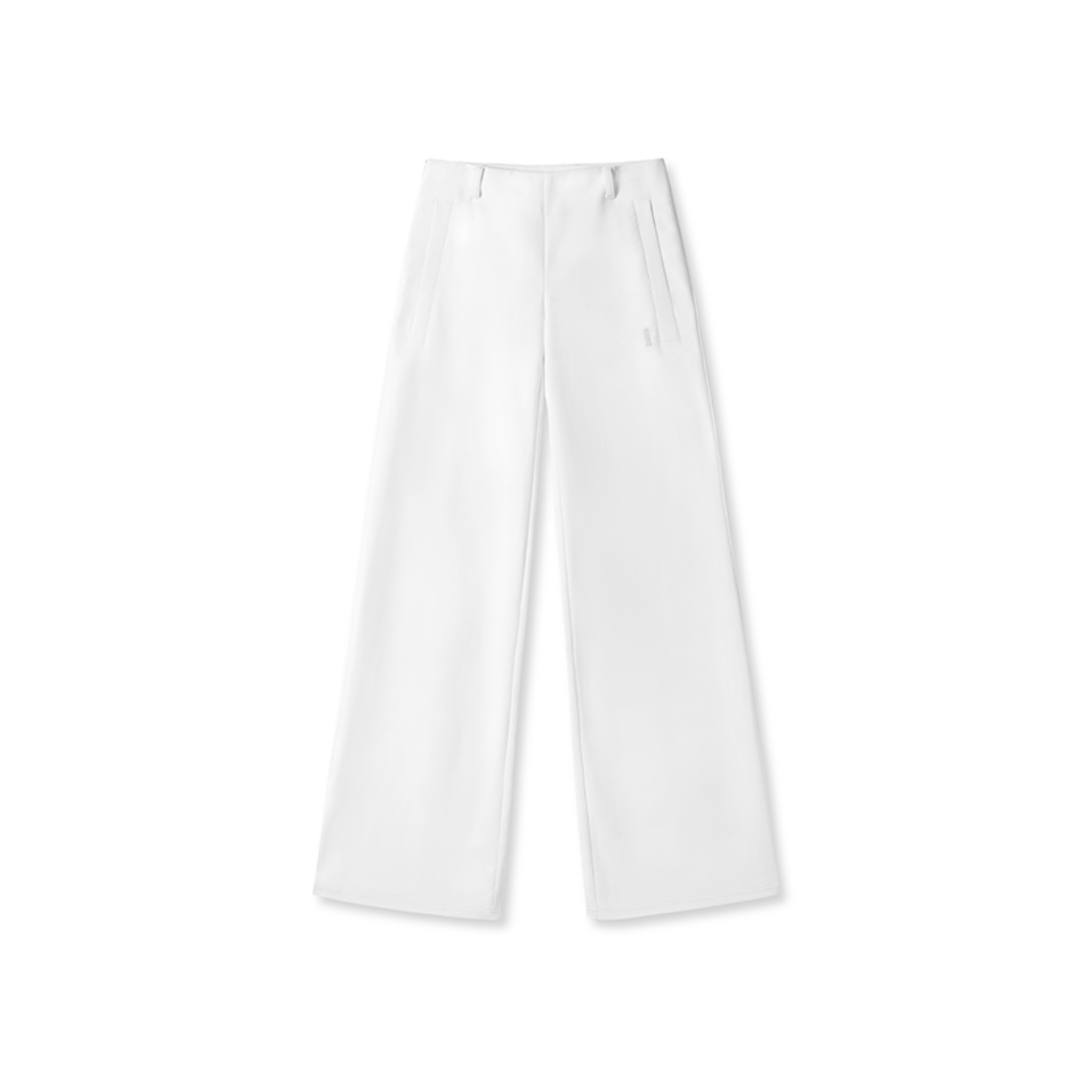 NAWS Shell White Flared Casual Pants in White | MADAX