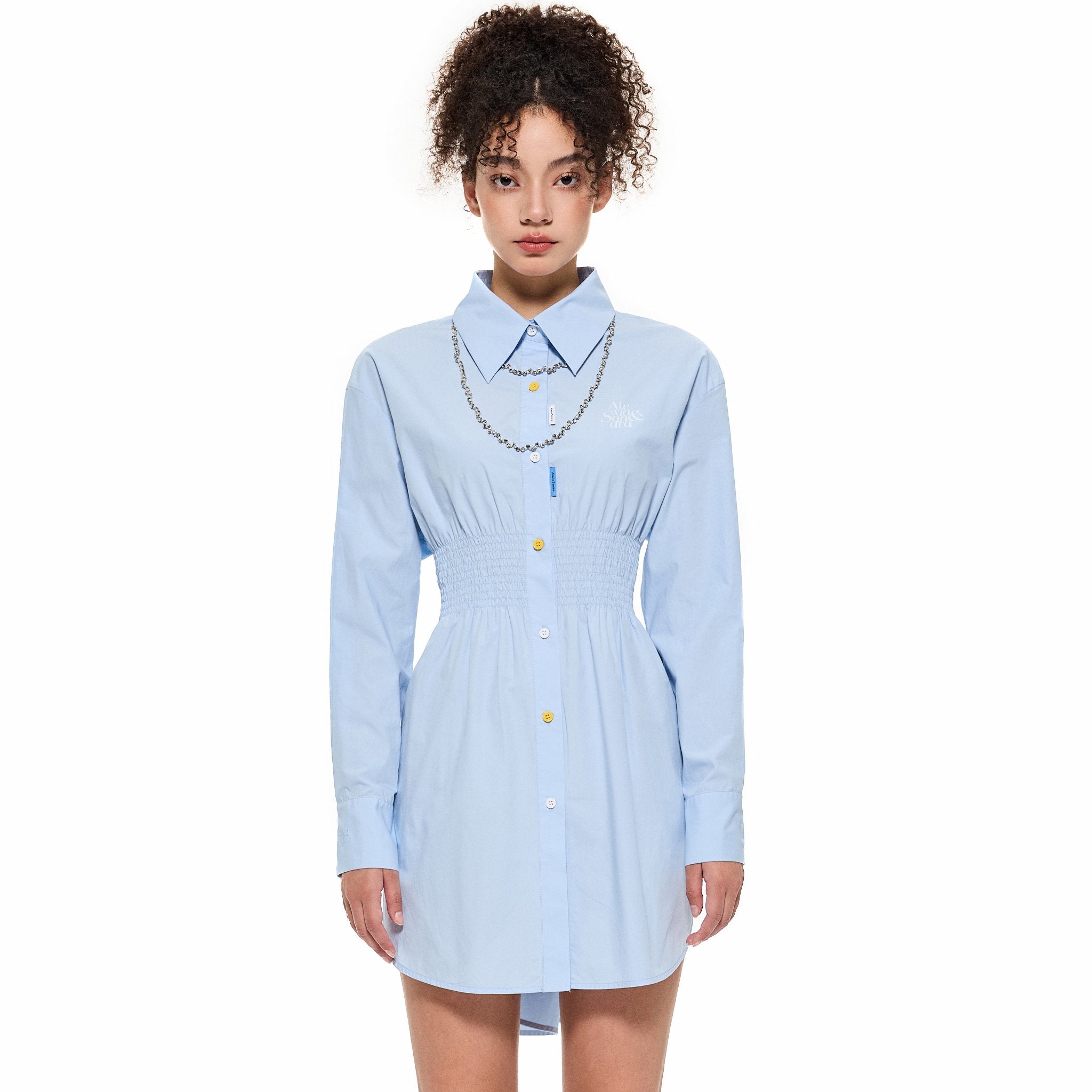 Alexia Sandra Shifted Shirt Dress in Blue | MADA IN CHINA