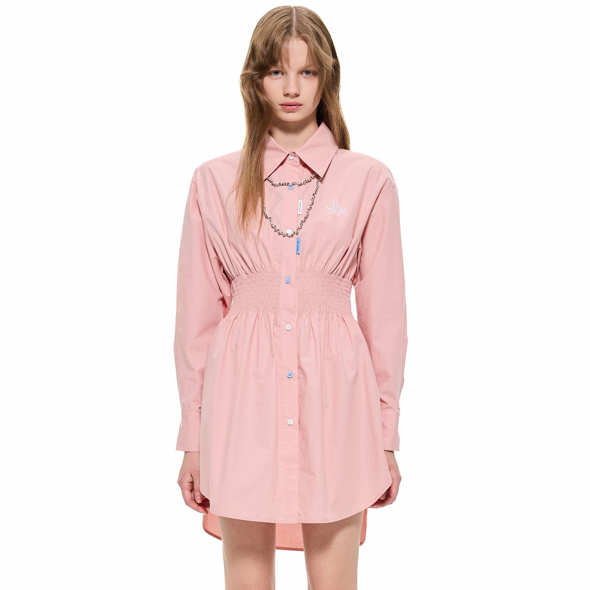 Alexia Sandra Shifted Shirt Dress in Pink | MADA IN CHINA