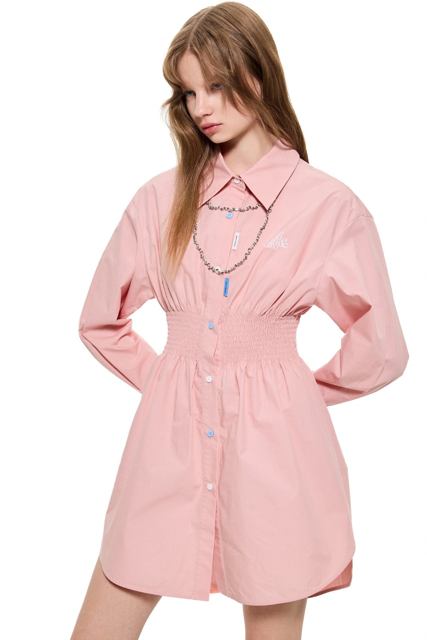 Alexia Sandra Shifted Shirt Dress in Pink | MADA IN CHINA