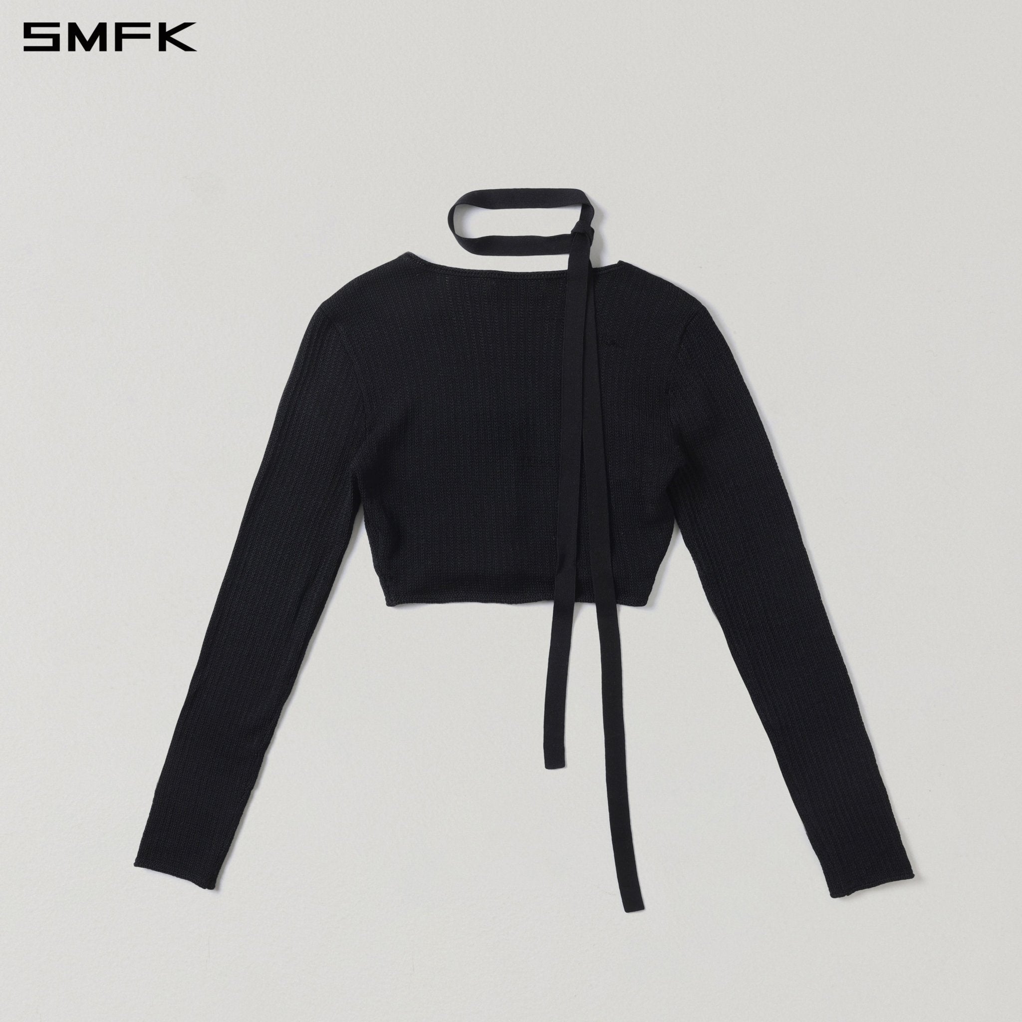 SMFK Short-Length Black Knit Cardigan | MADAX