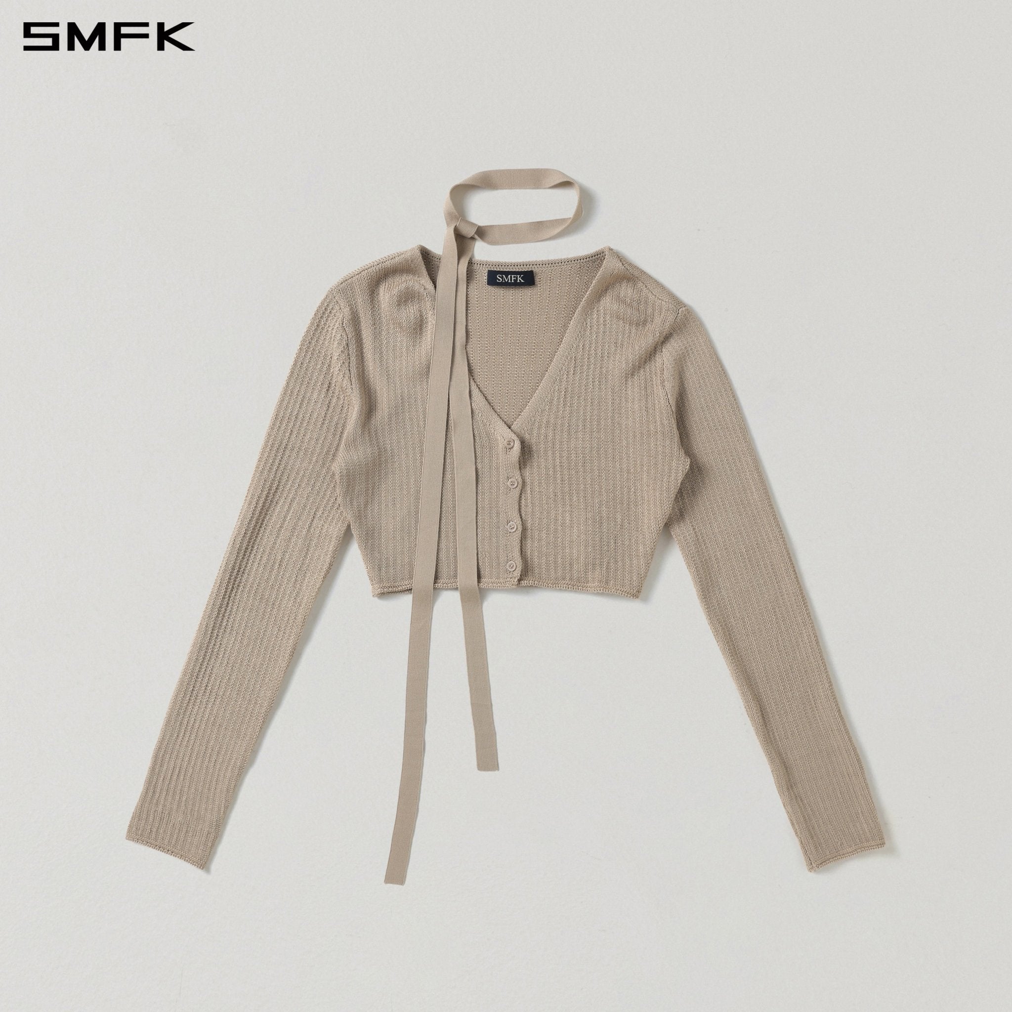 SMFK Short-Length Knit Cardigan in Skin Tone | MADAX