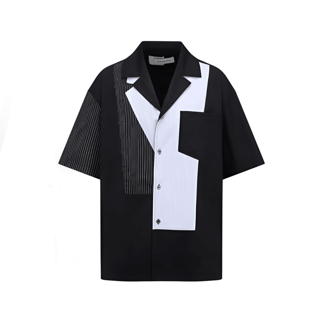 FENGCHEN WANG SHORT SLEEVE SHIRT WITH PATCHED PANEL | MADAX