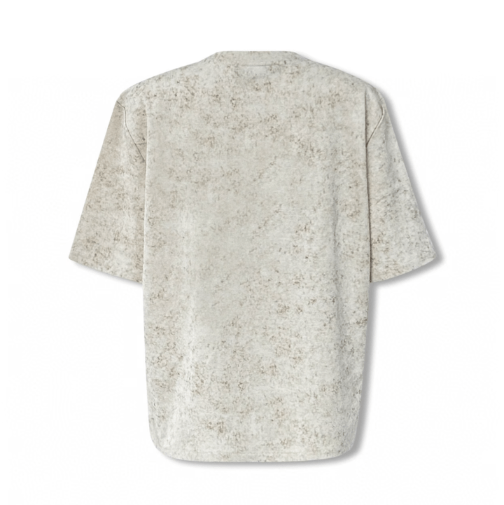 NOT FOR US Short - sleeved Shirt with Cat and Diamond Print in Khaki | MADAX