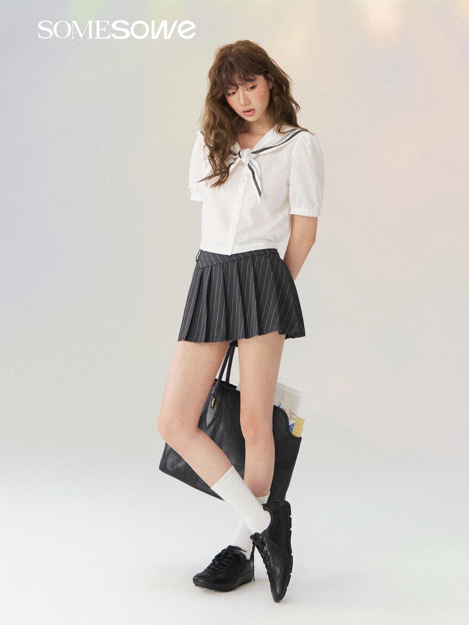 SOMESOWE Short-Sleeved White Shirt | MADAX