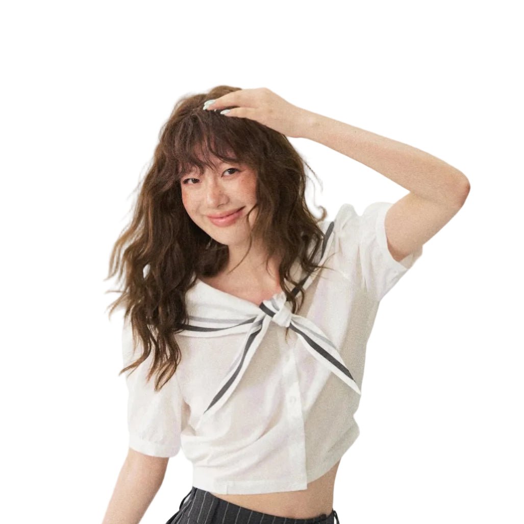 SOMESOWE Short-Sleeved White Shirt | MADAX
