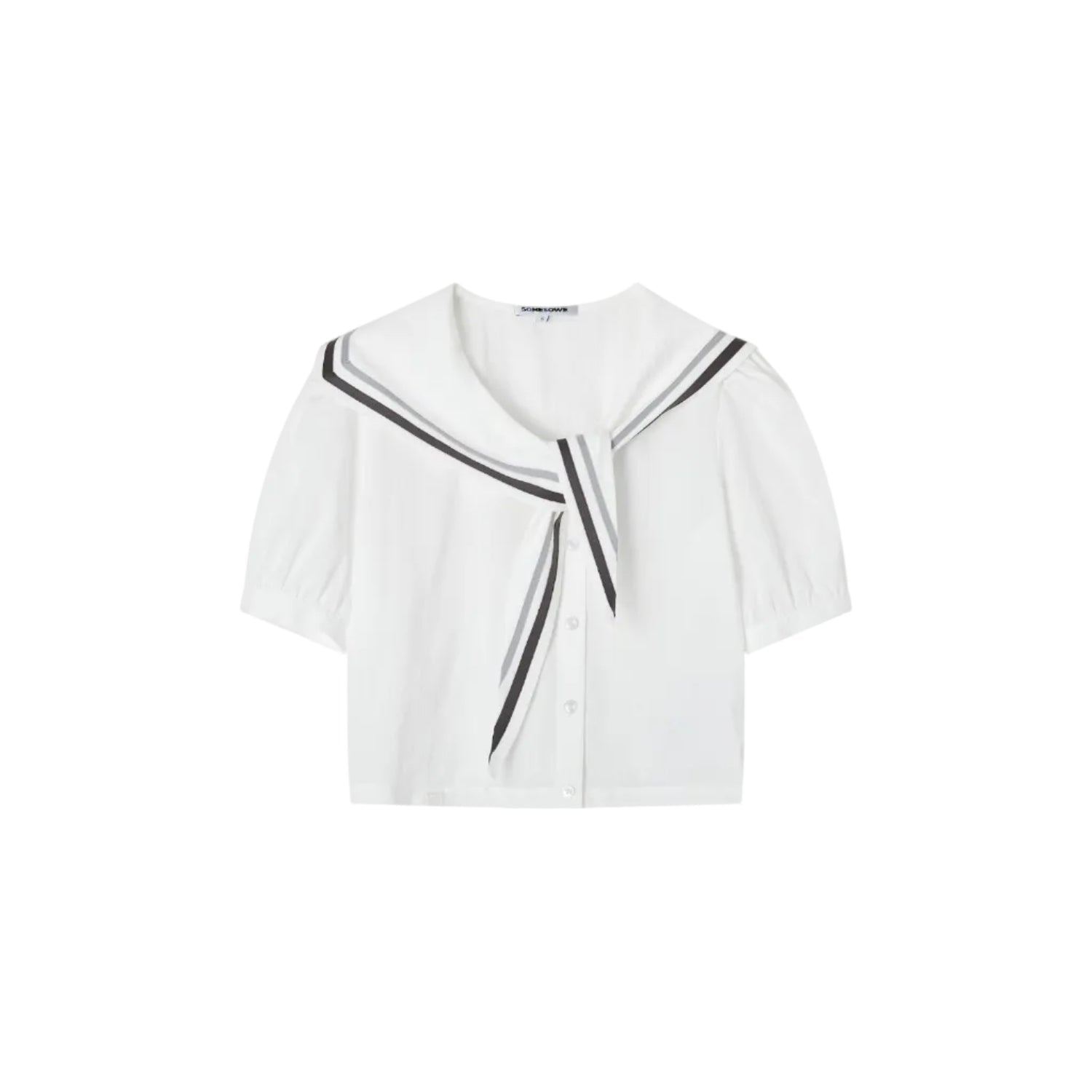 SOMESOWE Short-Sleeved White Shirt | MADAX