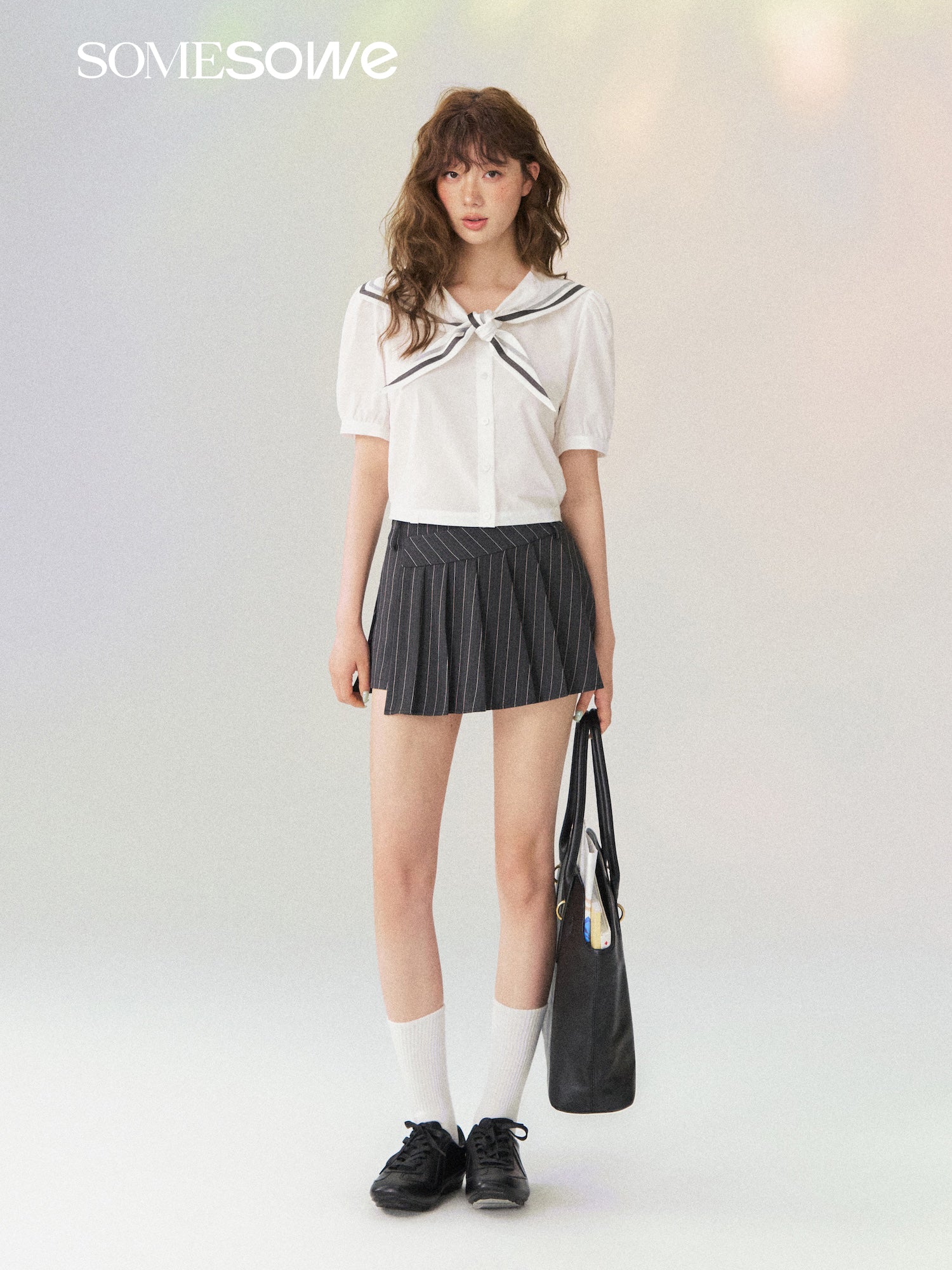 SOMESOWE Short-Sleeved White Shirt | MADAX