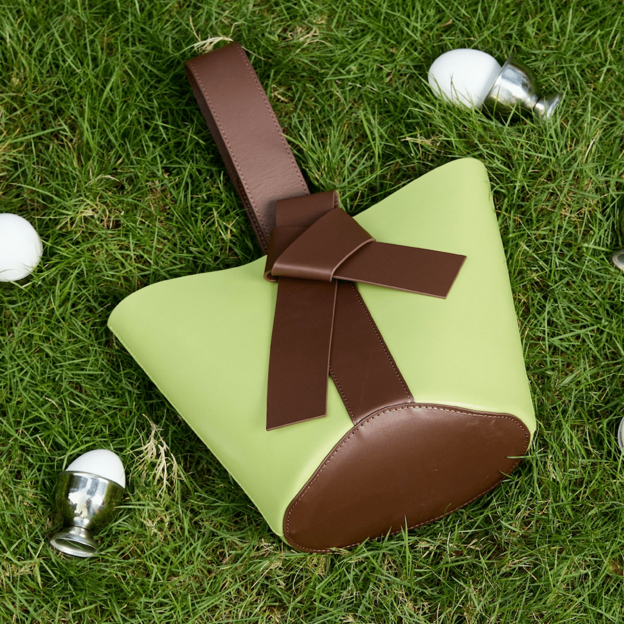 The Yellow Shop Siena Knot Bucket Bag in Green | MADAX