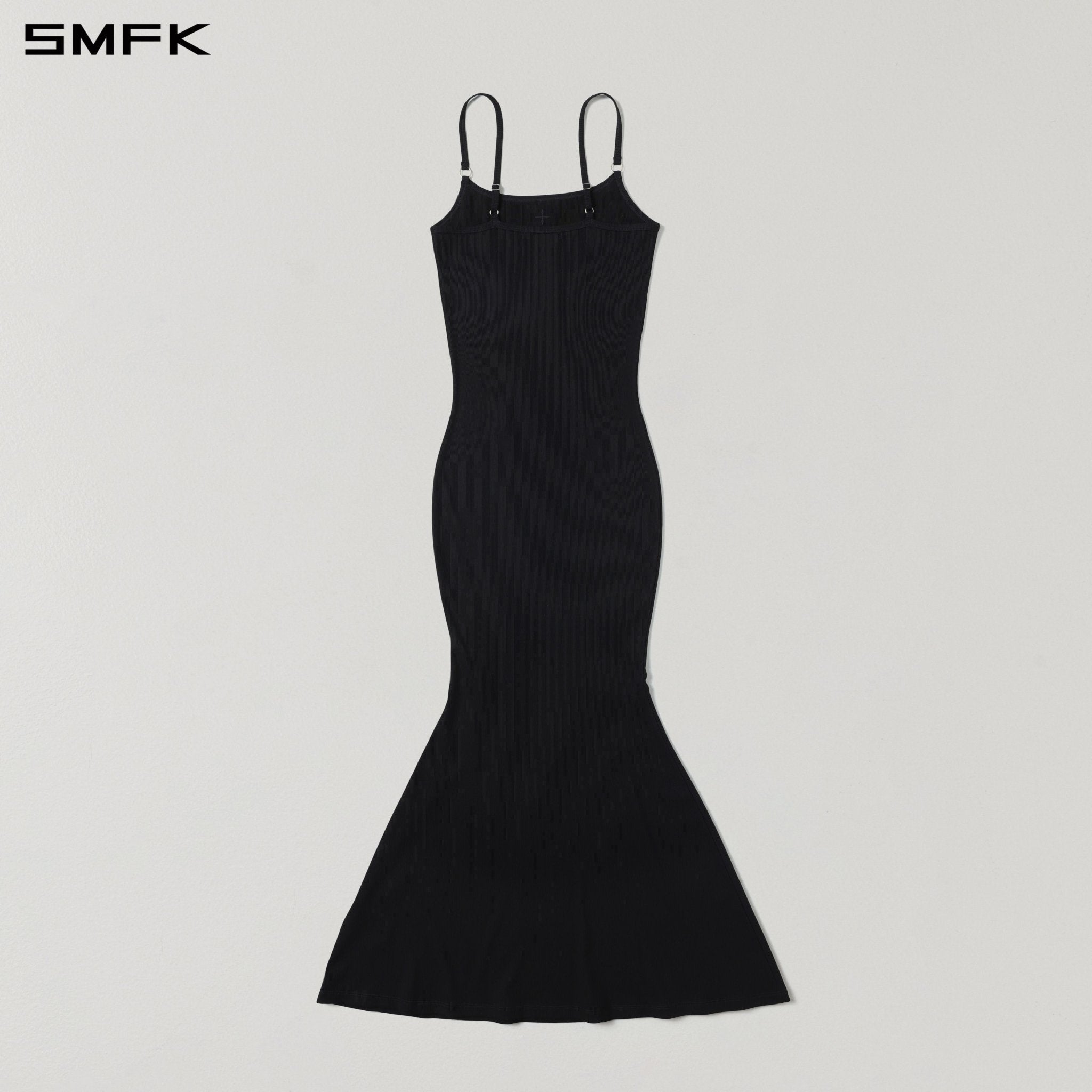 SMFK Silk Camisole Long Dress in Black | MADAX