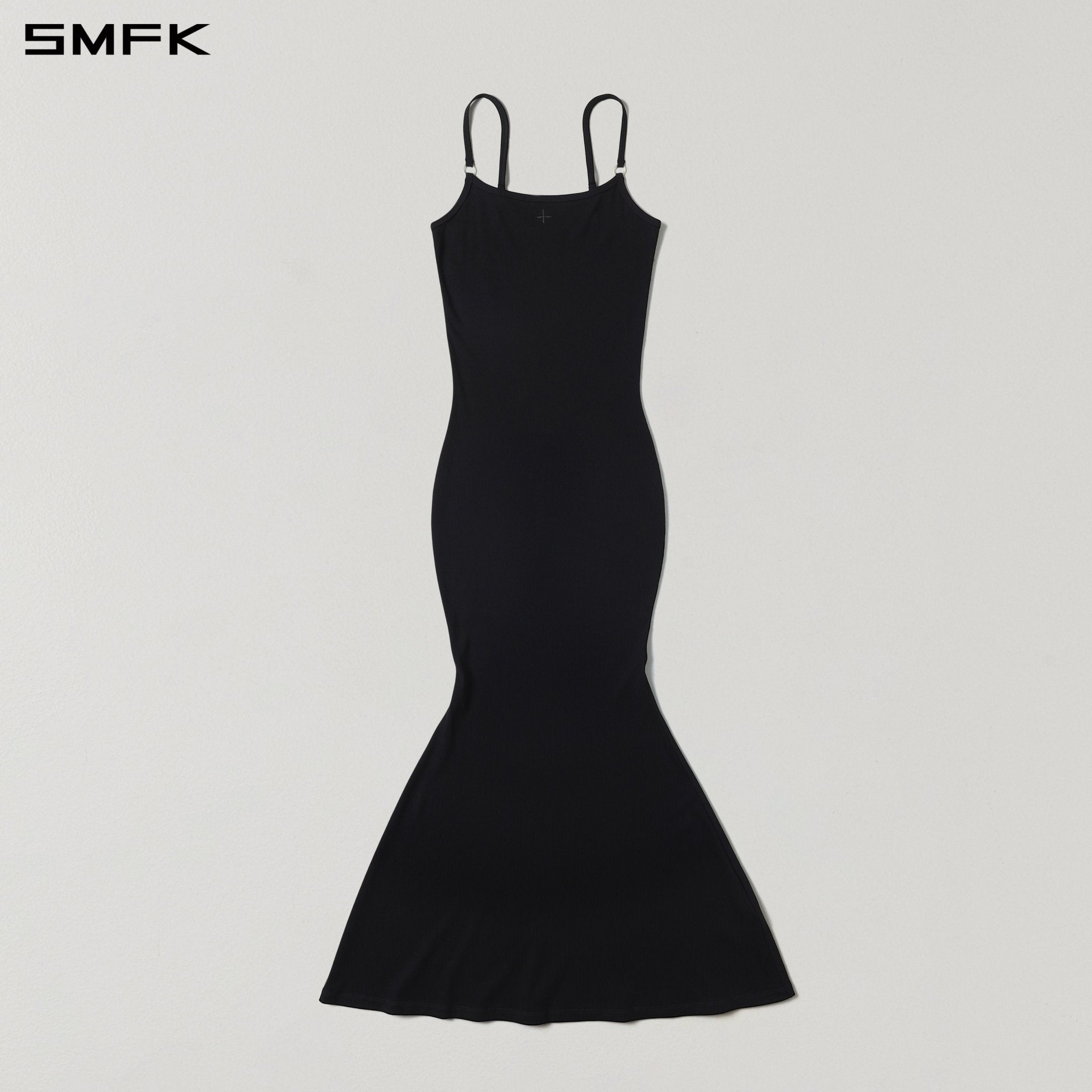 SMFK Silk Camisole Long Dress in Black | MADAX