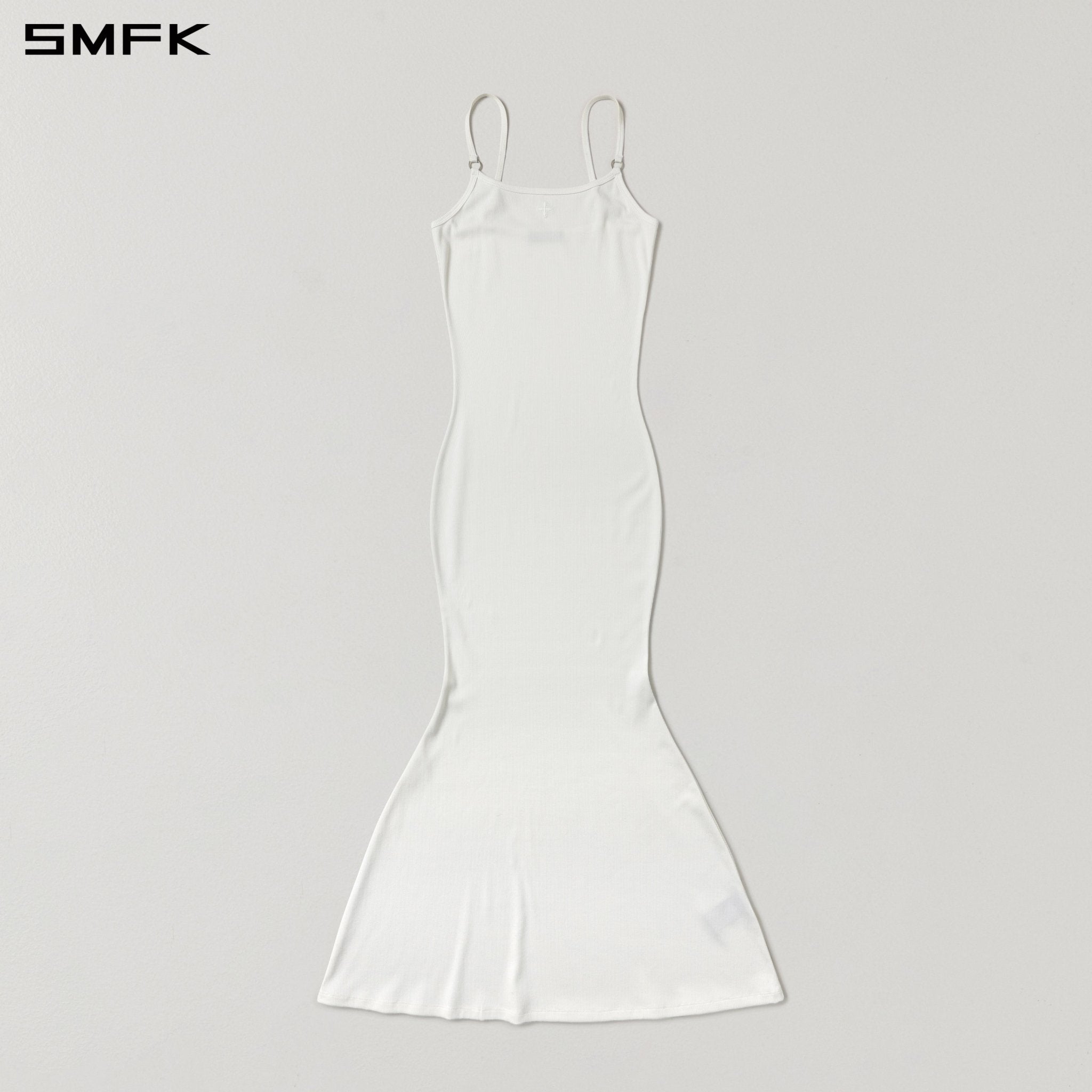 SMFK Silk Camisole Long Dress in White | MADAX