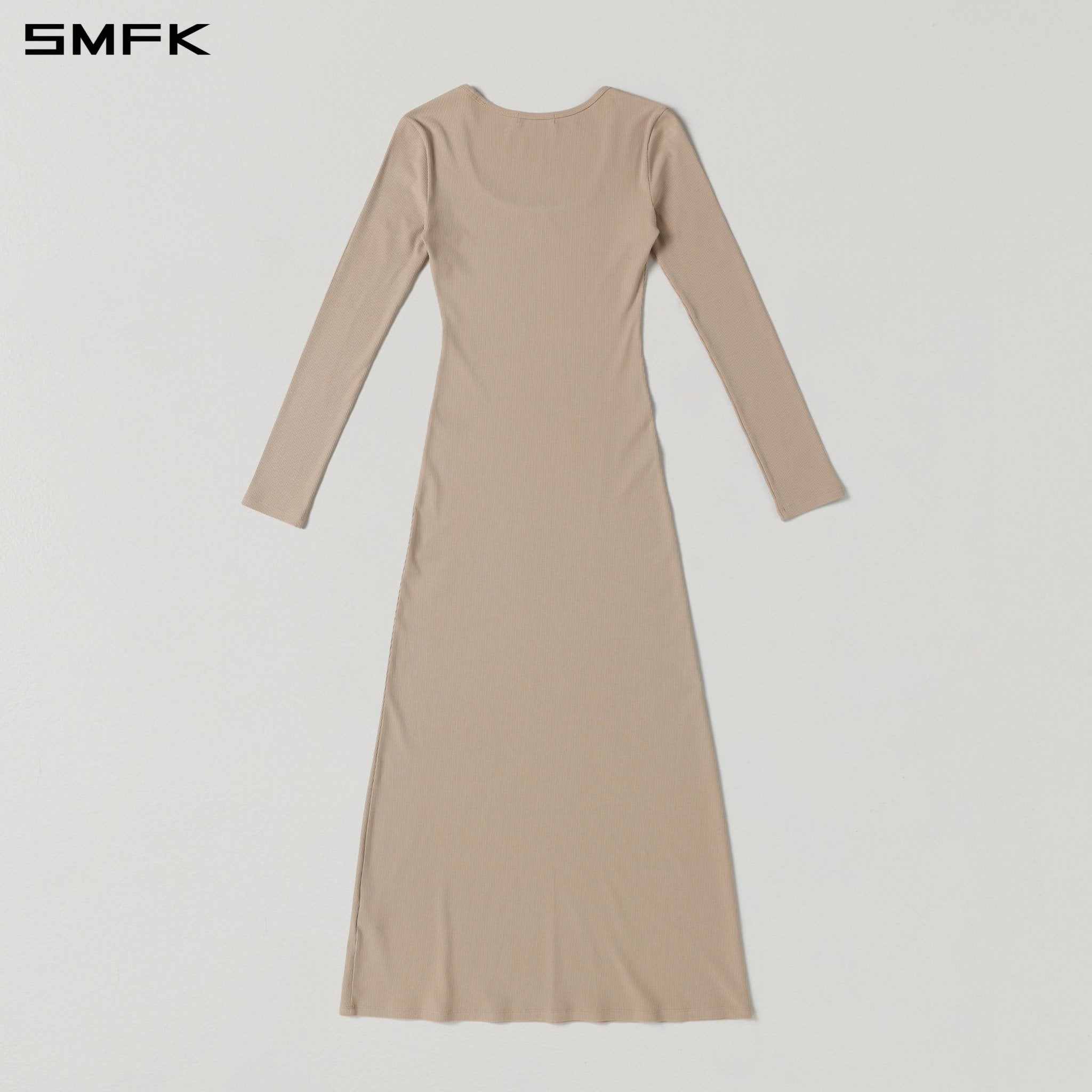 SMFK Silk Long-Sleeved Dress in Skin Tone | MADAX