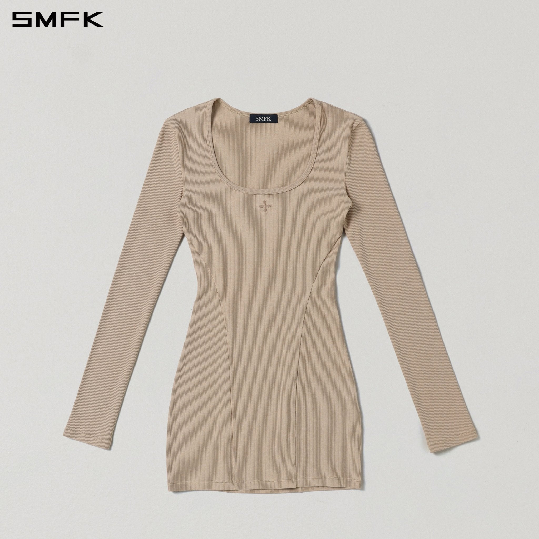 SMFK Silk Long-Sleeved Short Skirt in Skin Tone | MADAX