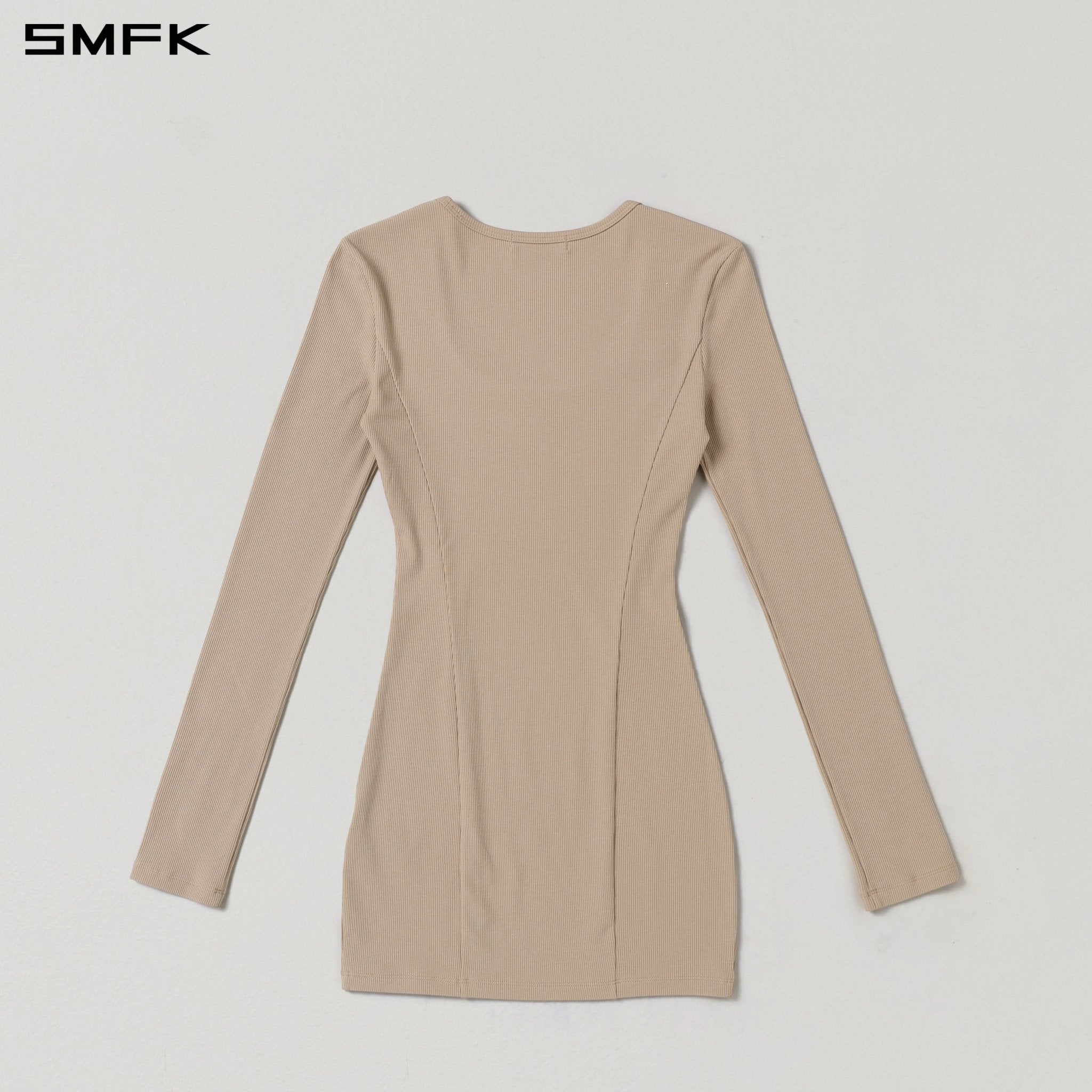 SMFK Silk Long-Sleeved Short Skirt in Skin Tone | MADAX