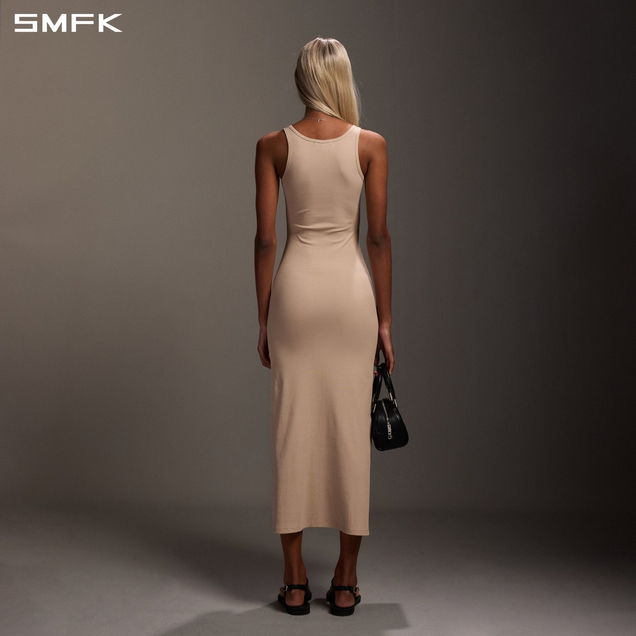 SMFK Silk Vest Long Dress in Skin Tone | MADAX