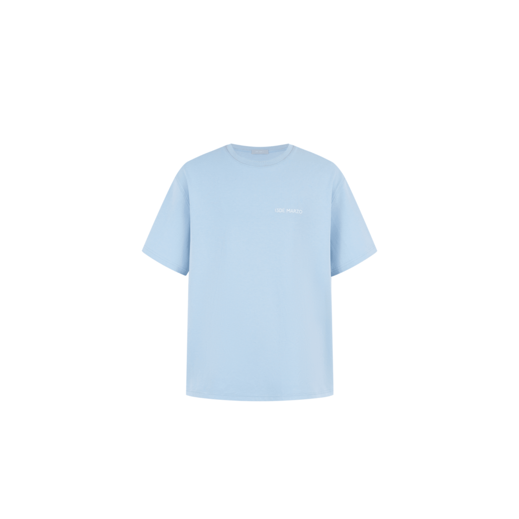 13DE MARZO Silver Imitation Diamond Print Bear T-Shirt in Blue | MADAX