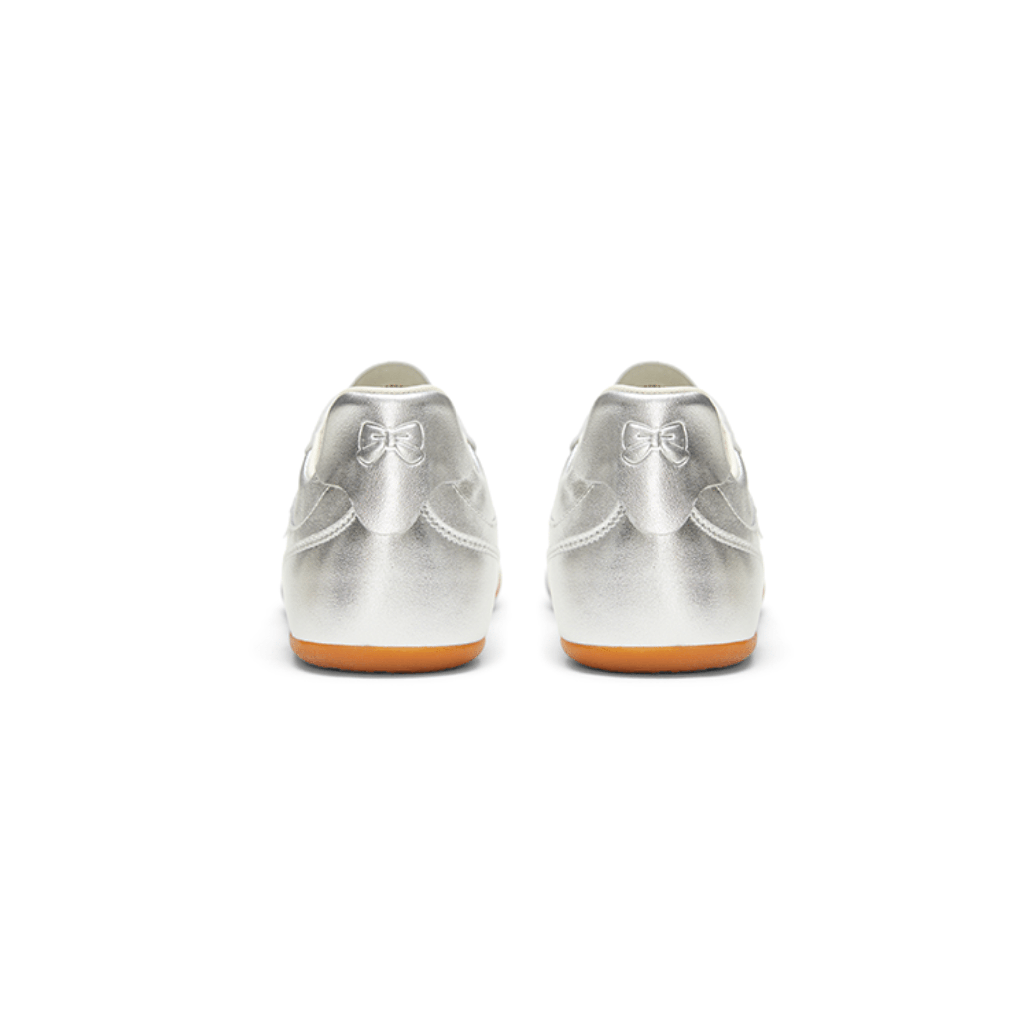 SMILEREPUBLIC Silver Square Toed Side Bow Mark Training Shoes | MADAX