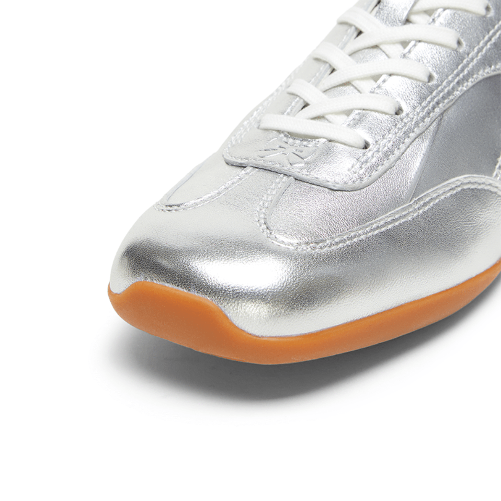 SMILEREPUBLIC Silver Square Toed Side Bow Mark Training Shoes | MADAX