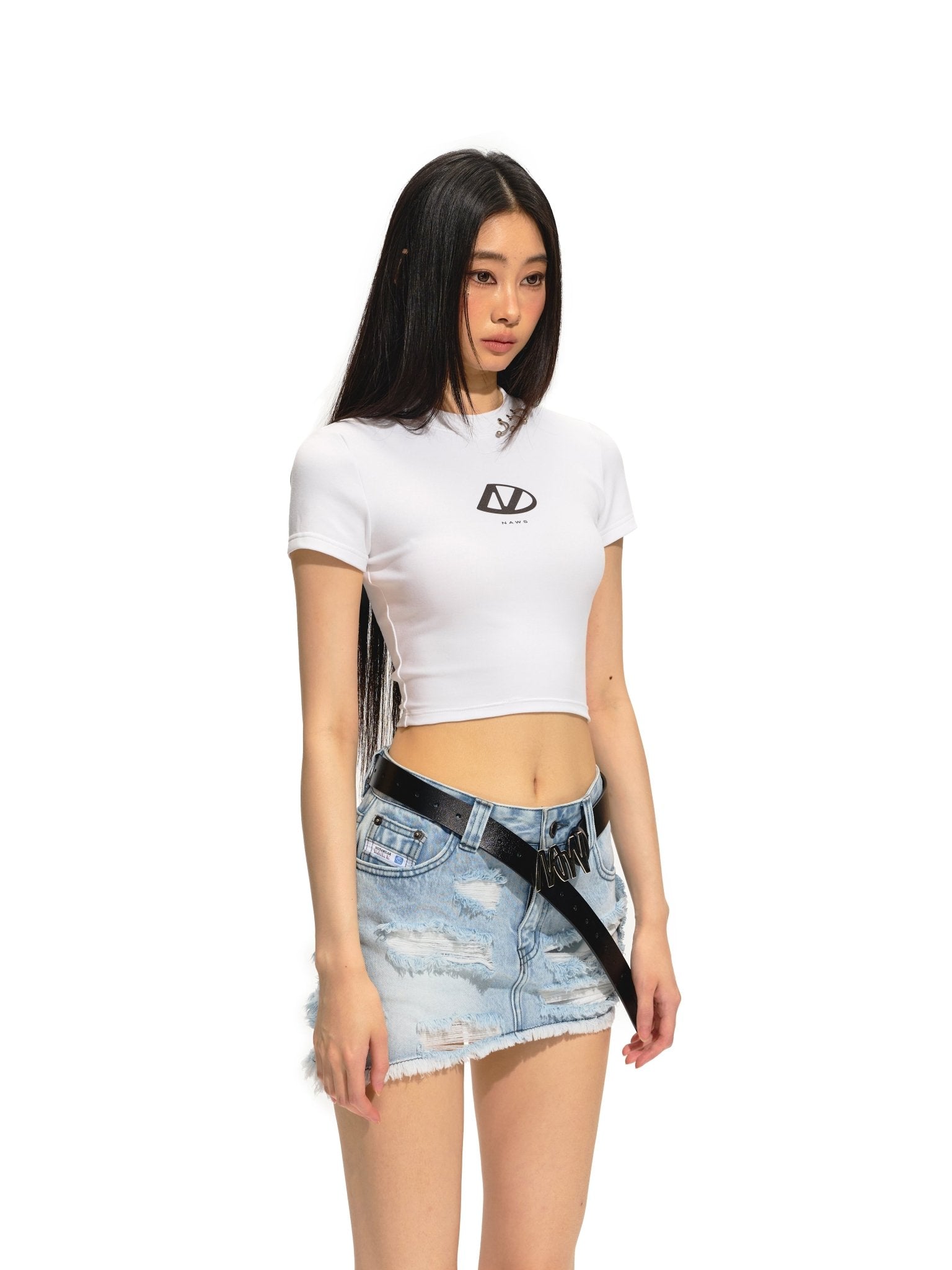 NAWS Skinny Cuddle Tee White | MADA IN CHINA