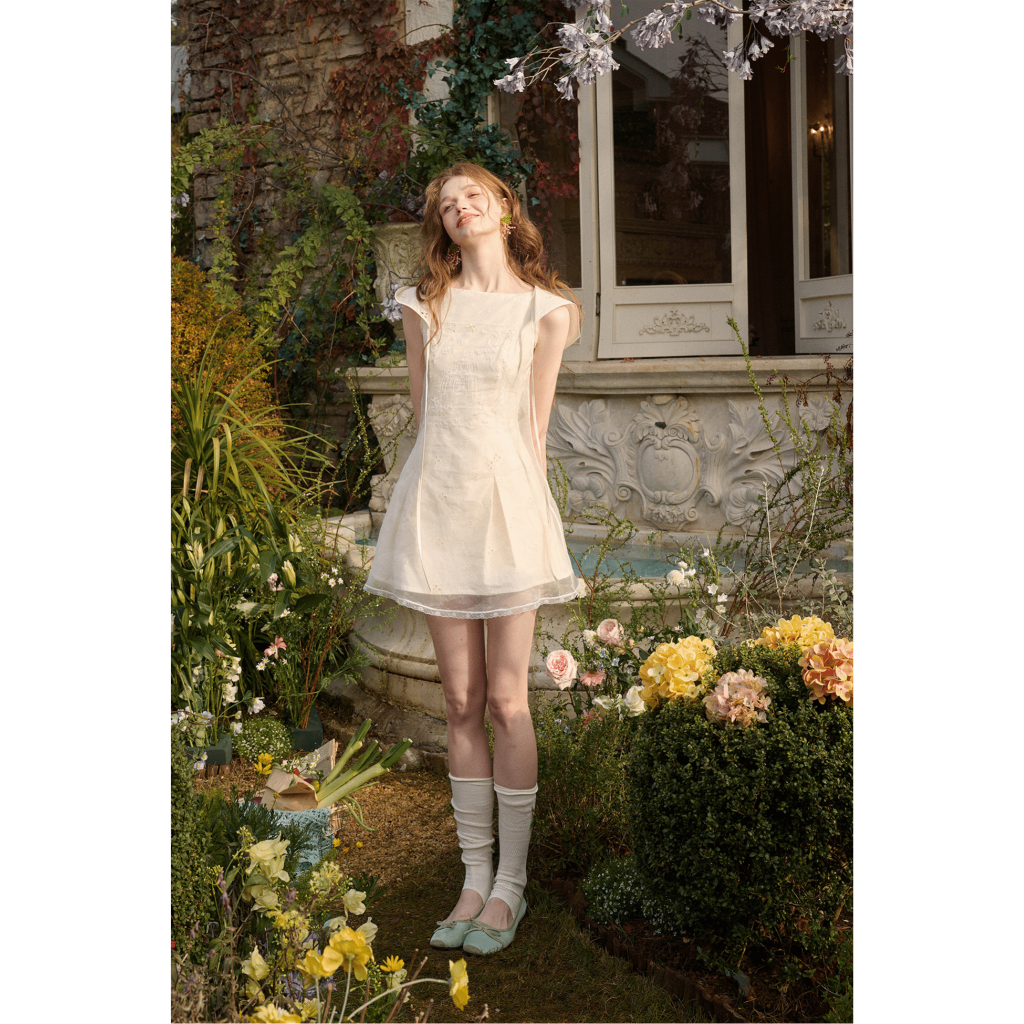 Group of Universe Skye Isle - Embroidered White Dress | MADAX