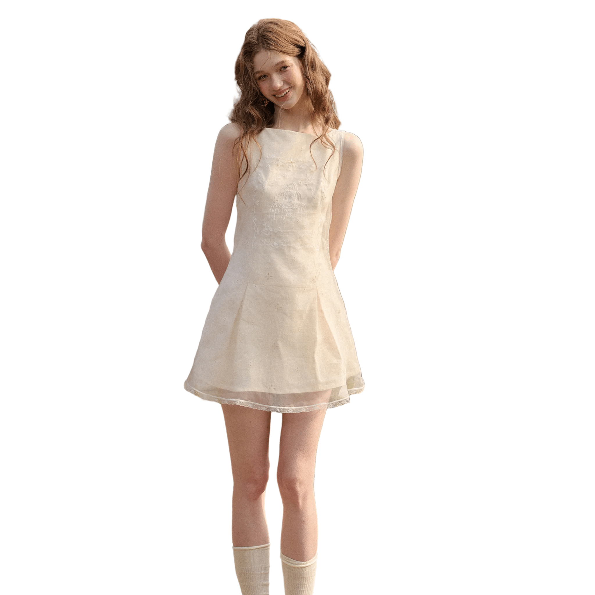 Group of Universe Skye Isle - Embroidered White Dress | MADAX