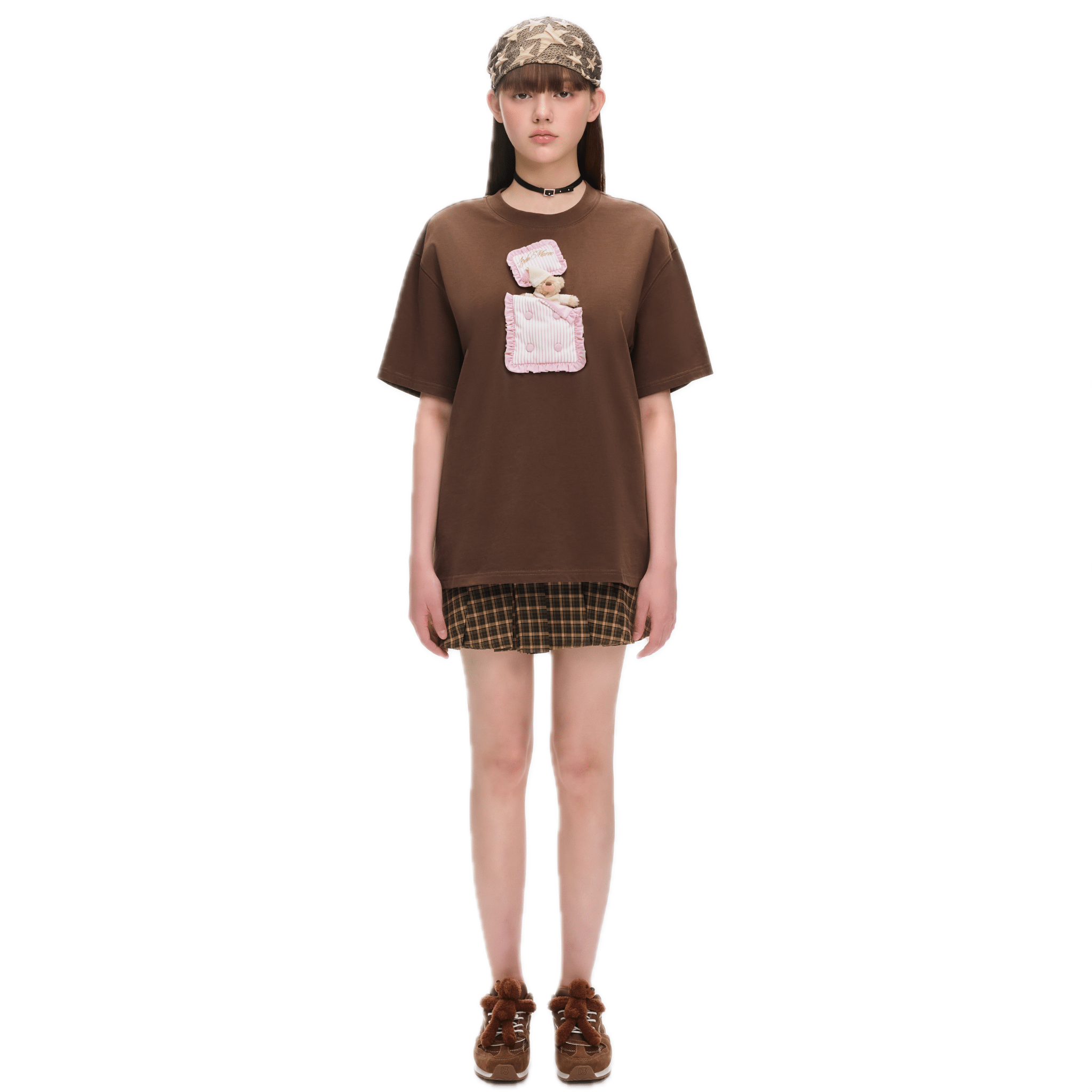 13DE MARZO Sleeping Bear Short Sleeve in Brown | MADAX
