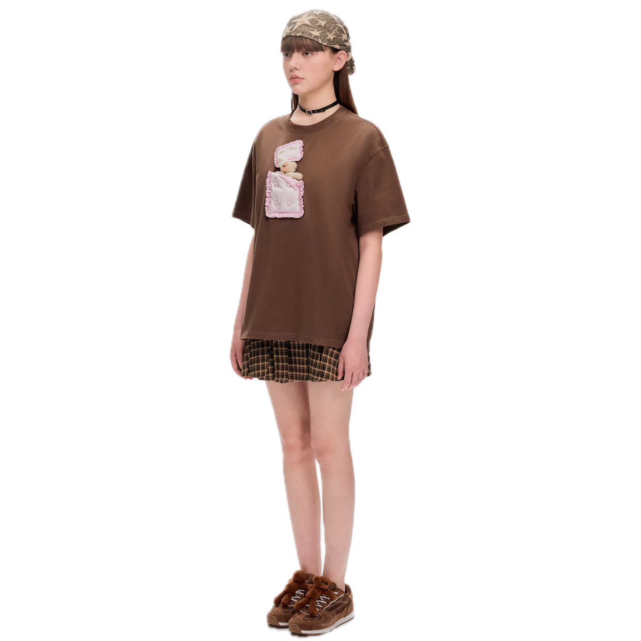13DE MARZO Sleeping Bear Short Sleeve in Brown | MADAX