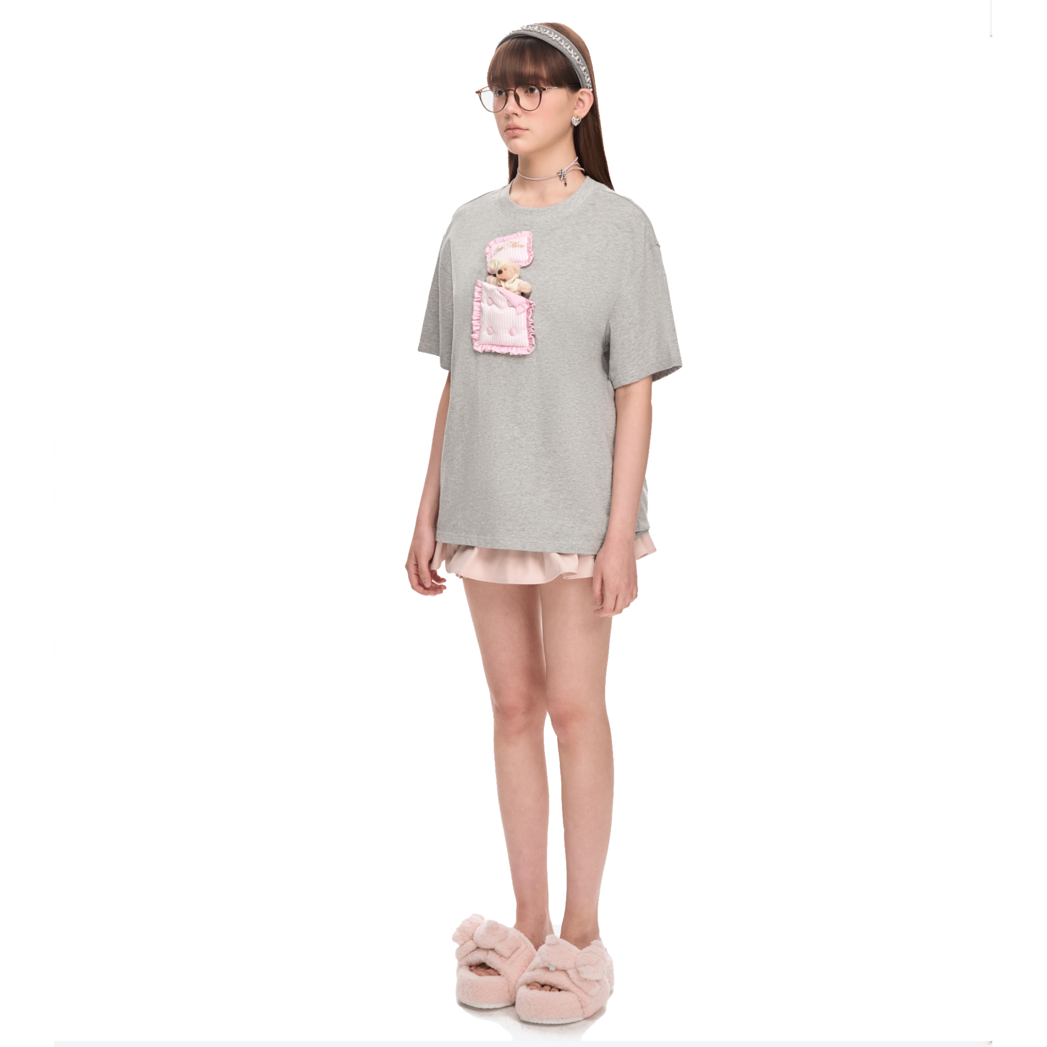 13DE MARZO Sleeping Bear Short Sleeve in Gray | MADAX
