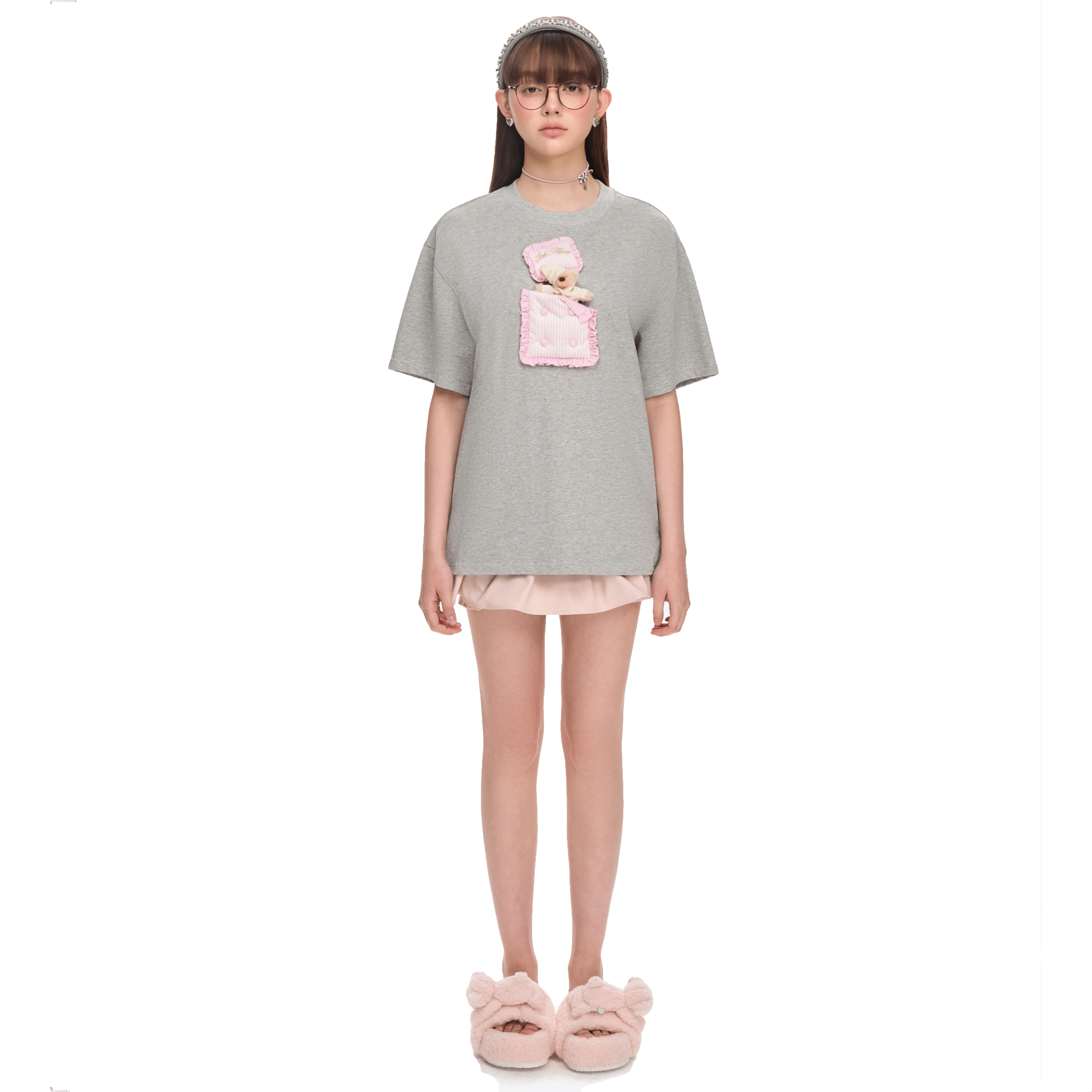 13DE MARZO Sleeping Bear Short Sleeve in Gray | MADAX